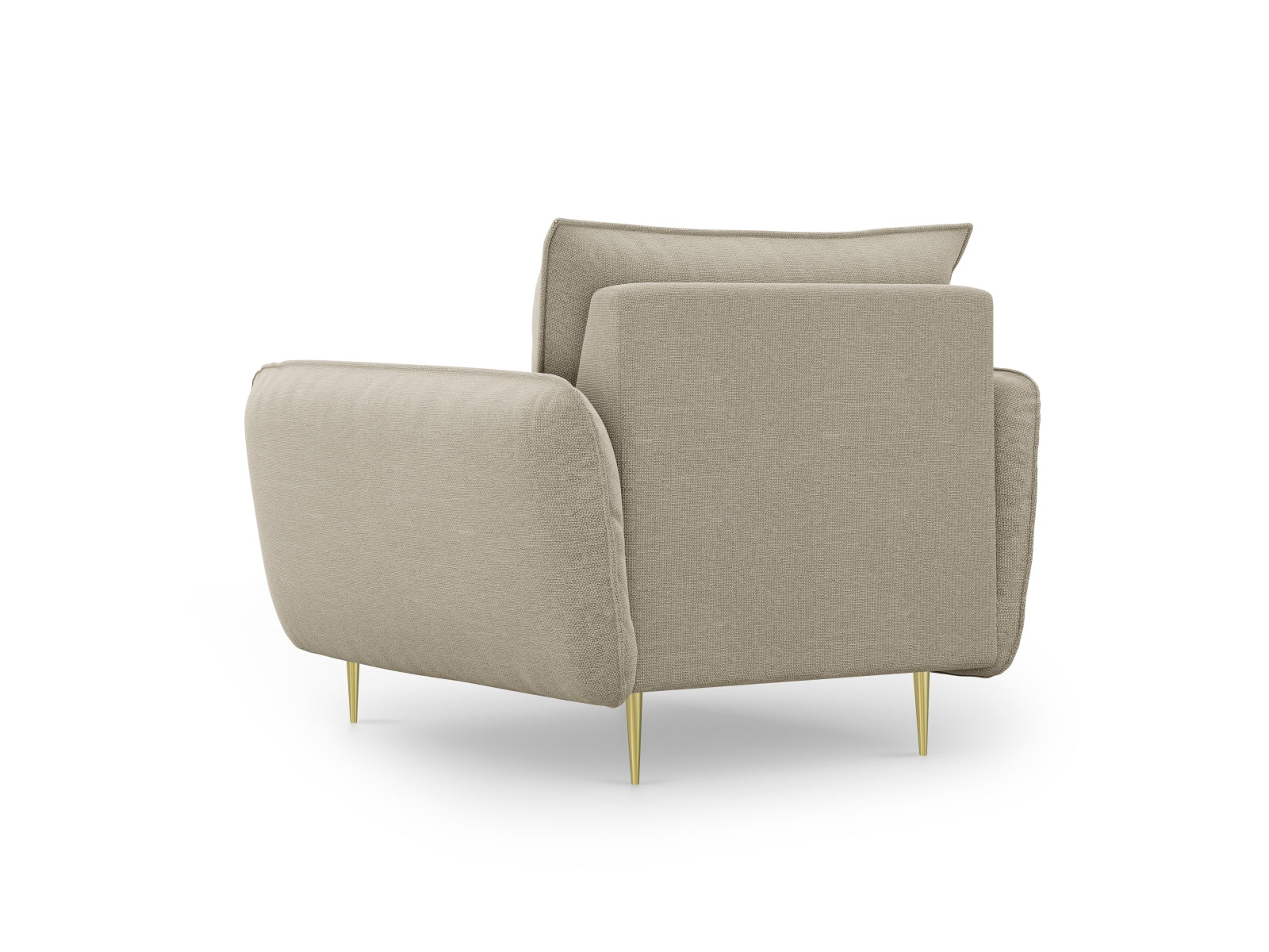 Bequemer Sessel "Vienna" mit 94 cm Breite, in edlem Beige und Gold-Positano, perfekt für stilvolle Inneneinrichtungen.