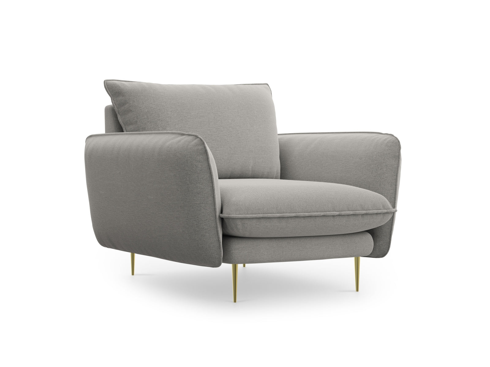 Vienna Sessel 1 Sitz 94cm in Light Grey/Gold-Asgard/ Positano präsentiert im Onlineshop von KAQTU Design AG. Sessel ist von Cosmopolitan Design