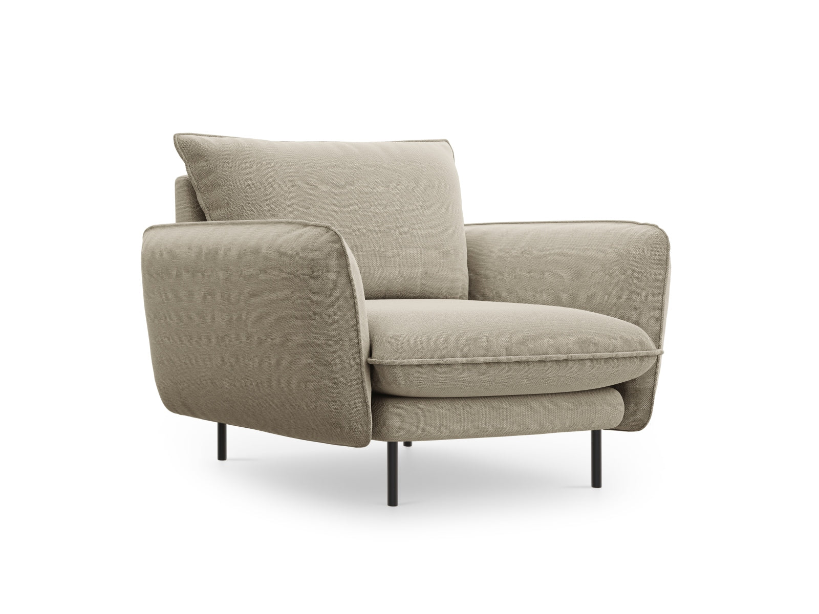 Vienna Sessel 1 Sitz 94cm in Beige/Schwarz-Positano präsentiert im Onlineshop von KAQTU Design AG. Sessel ist von Cosmopolitan Design