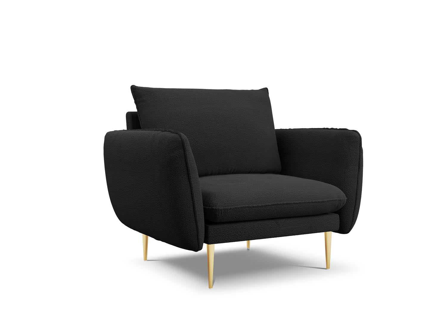 Vienna Boucle Sessel 1 Sitz 94cm in Black/Gold präsentiert im Onlineshop von KAQTU Design AG. Sessel ist von Cosmopolitan Design