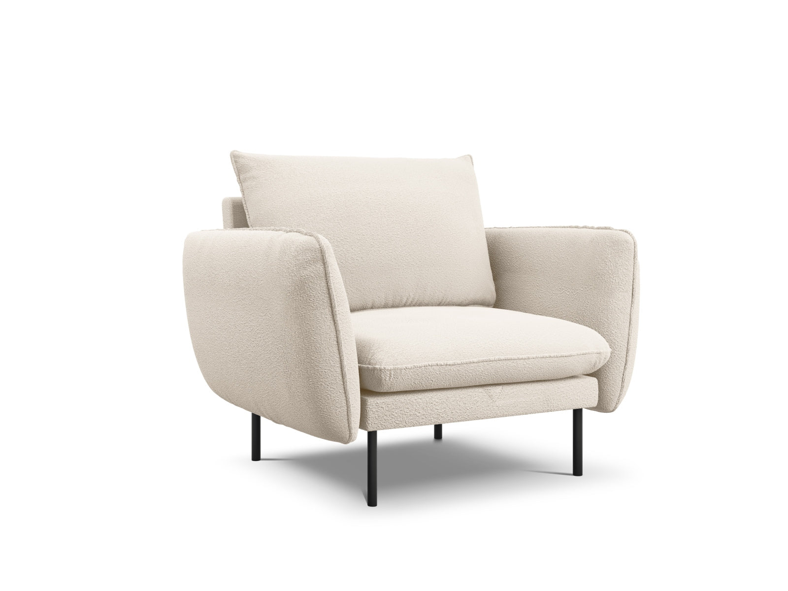 Vienna Boucle Sessel 1 Sitz 94cm in Beige/Schwarz-Ascot präsentiert im Onlineshop von KAQTU Design AG. Sessel ist von Cosmopolitan Design
