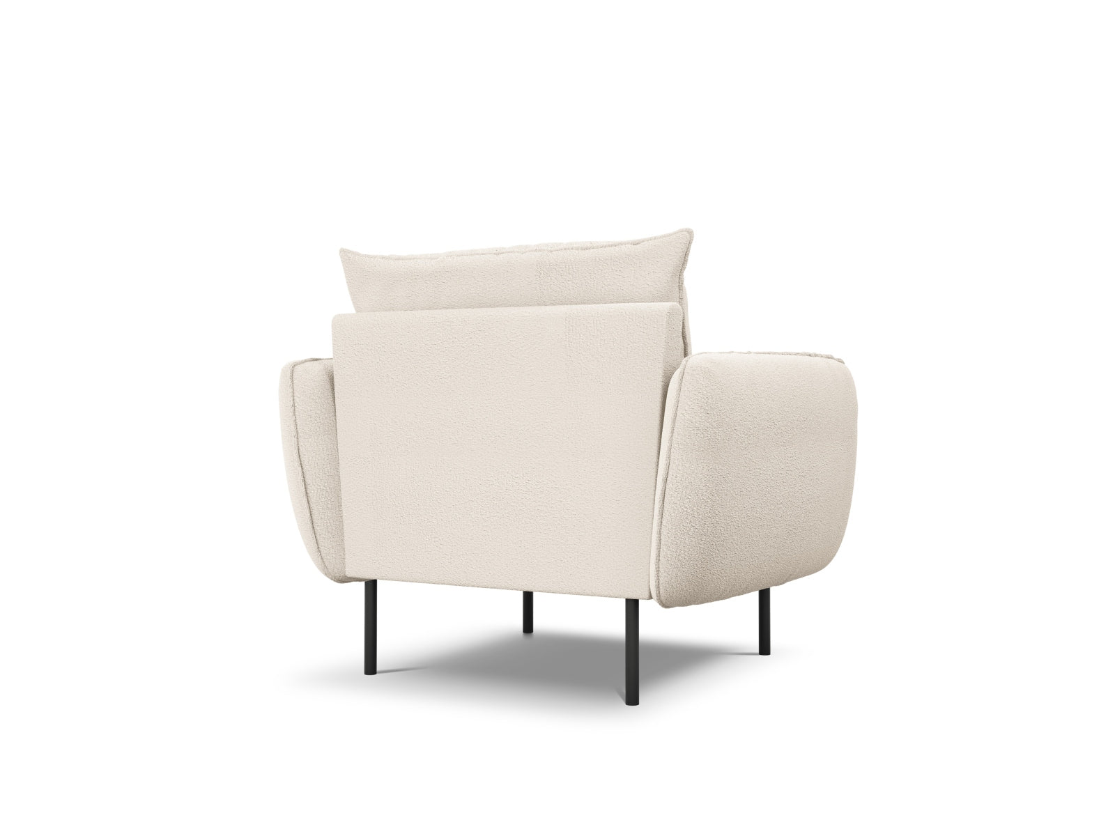 Eleganter 1-Sitzer Boucle-Sessel in Beige und Schwarz, 94 cm, ideal für moderne Wohnräume und stilvolle Akzente.