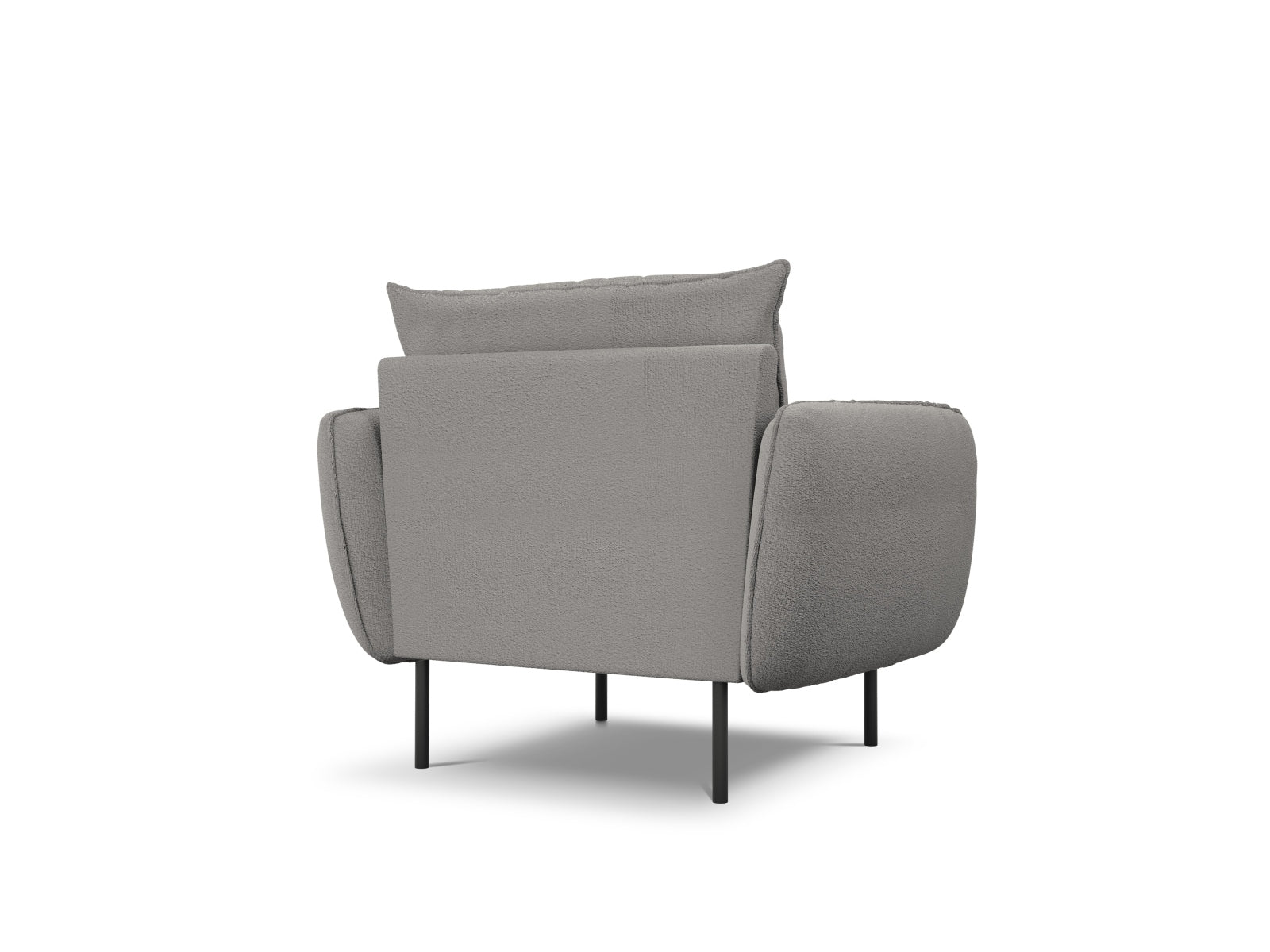Eleganter 1-Sitzer Vienna Boucle Sessel in Grau/Schwarz, 94 cm, ideal für moderne Wohnräume und stilvolle Akzente.