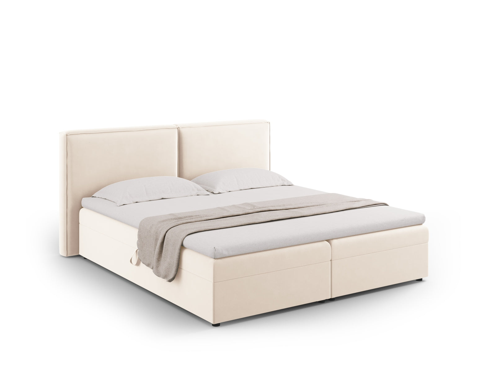 Arendal Boxspring Bed Set  186cm in Light Beige präsentiert im Onlineshop von KAQTU Design AG. Bett ist von Cosmopolitan Design