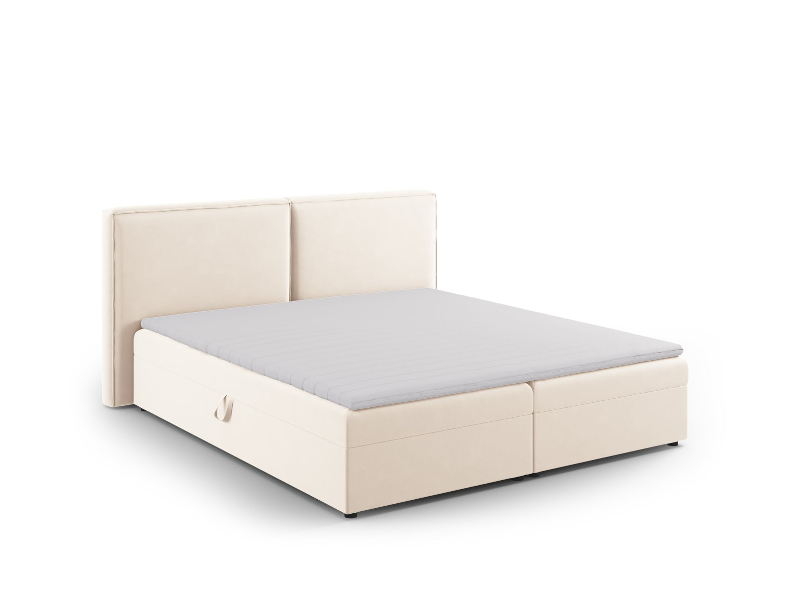 Modernes Arendal Boxspringbett-Set in sanftem Beige, 160 cm, vereint zeitloses Design mit hervorragendem Schlafkomfort.