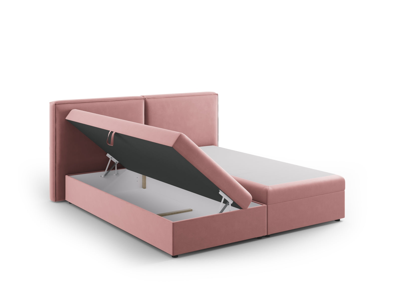 Luxuriöses Arendal Boxspringbett-Set in 160 cm, modernes pinkes Design, perfekt für stilvolle Schlafräume und entspannende Nächte.