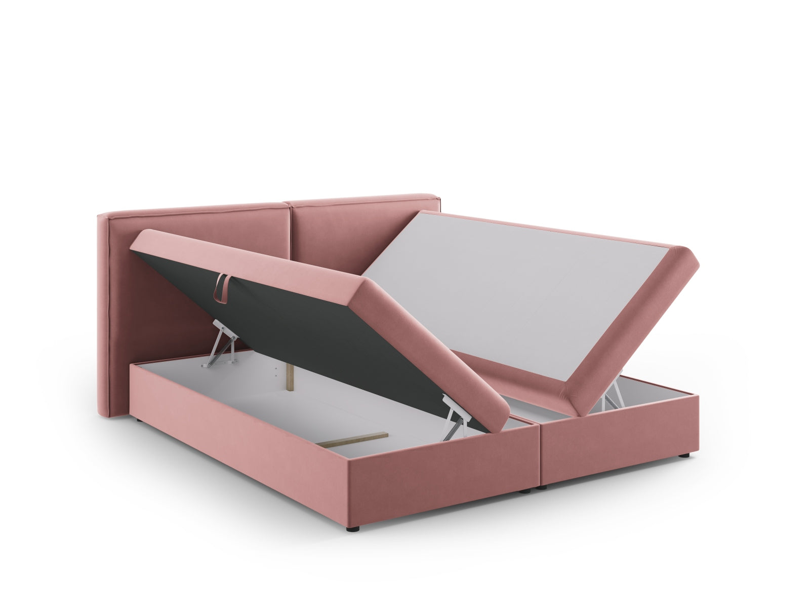 Elegantes Arendal Boxspringbett-Set in 160 cm, mit einem trendigen pinken Farbton, ideal für ein modernes Schlafzimmer.