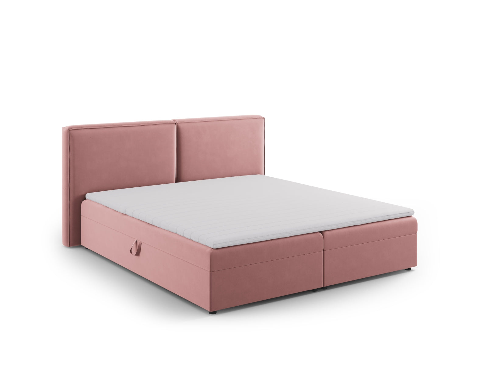 Stylisches Boxspringbett-Set Arendal in 160 cm, in lebhaftem Pink, perfekt für ein zeitgemäßes und einladendes Schlafzimmer.
