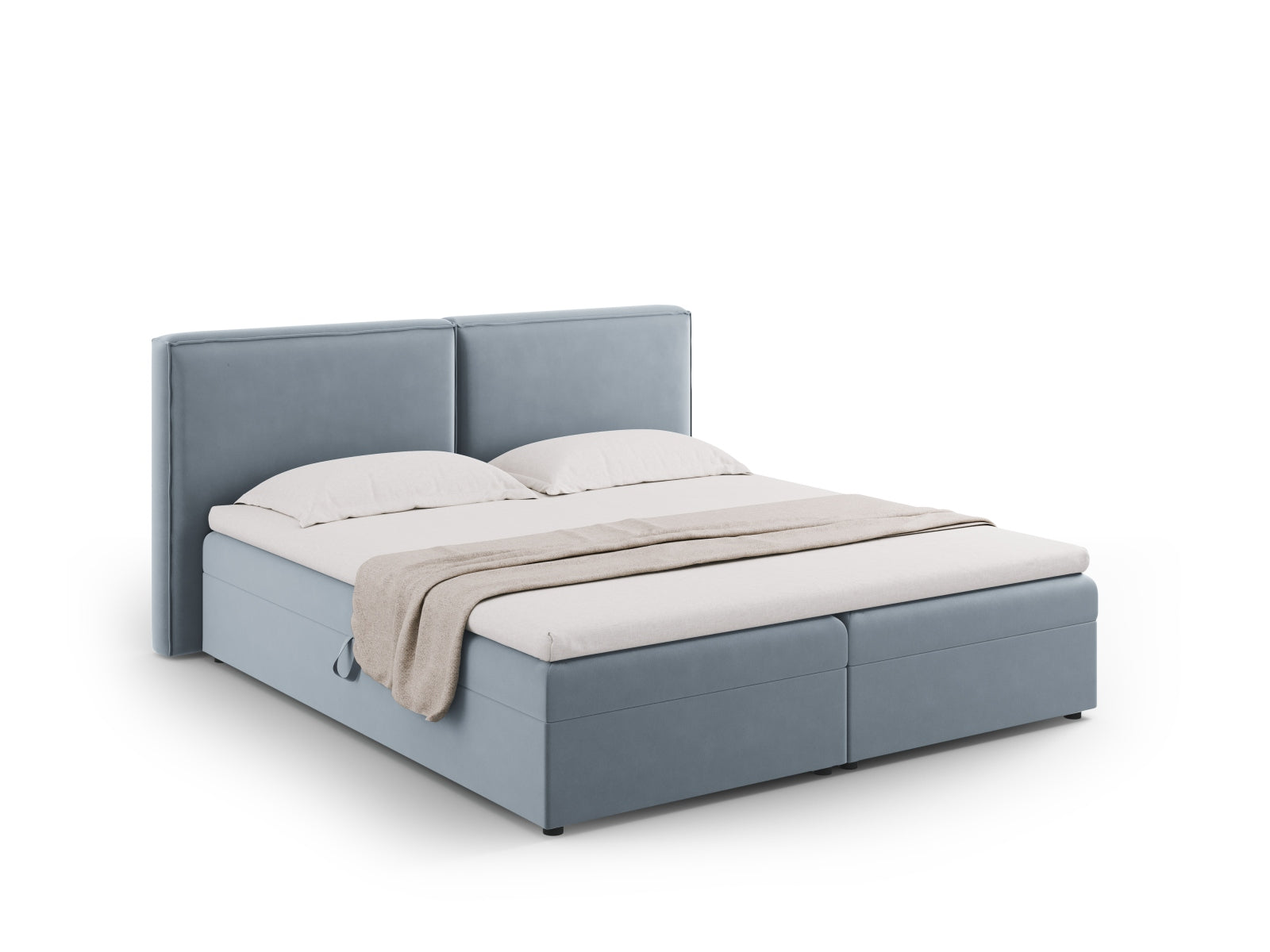 Arendal Boxspring Bed Set  186cm in Light Blue präsentiert im Onlineshop von KAQTU Design AG. Bett ist von Cosmopolitan Design