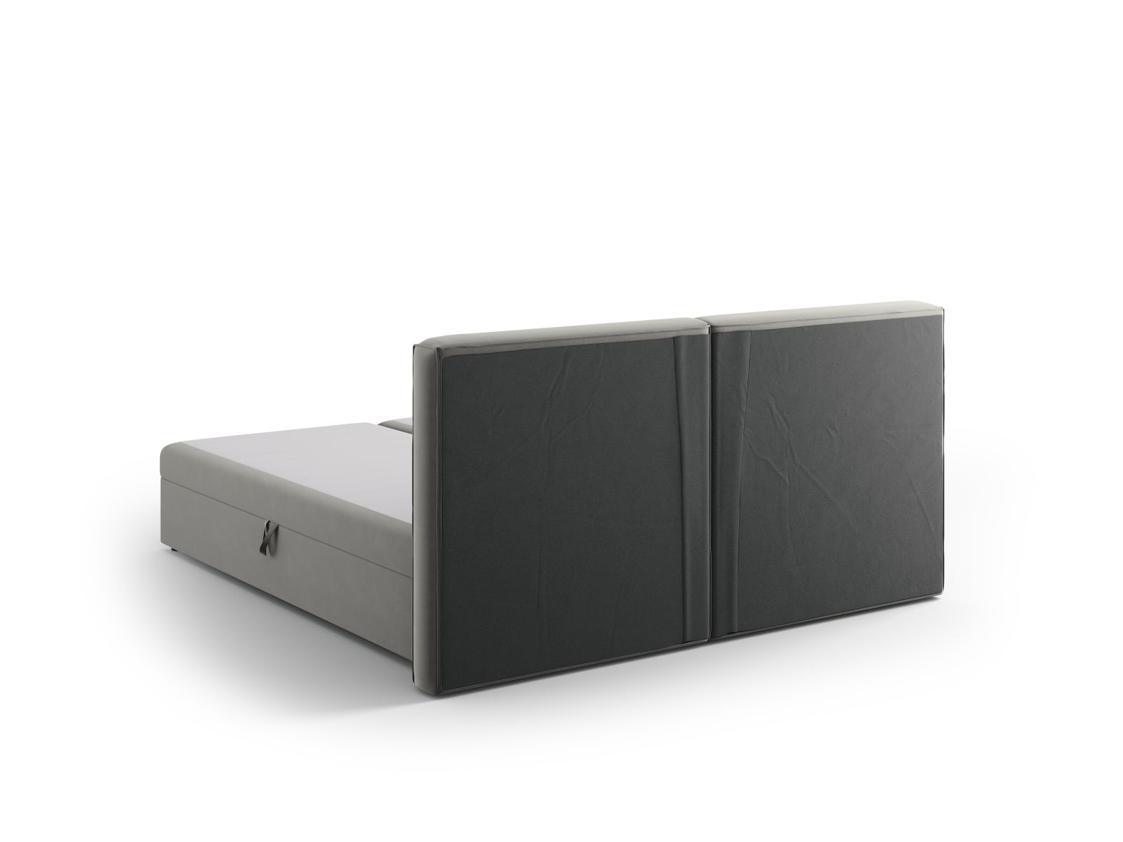 Elegantes Boxspringbett-Set Arendal in sanftem Hellgrau, ideal für stilvolle Schlafzimmergestaltung und hohen Schlafkomfort von Cosmopolitan Design.