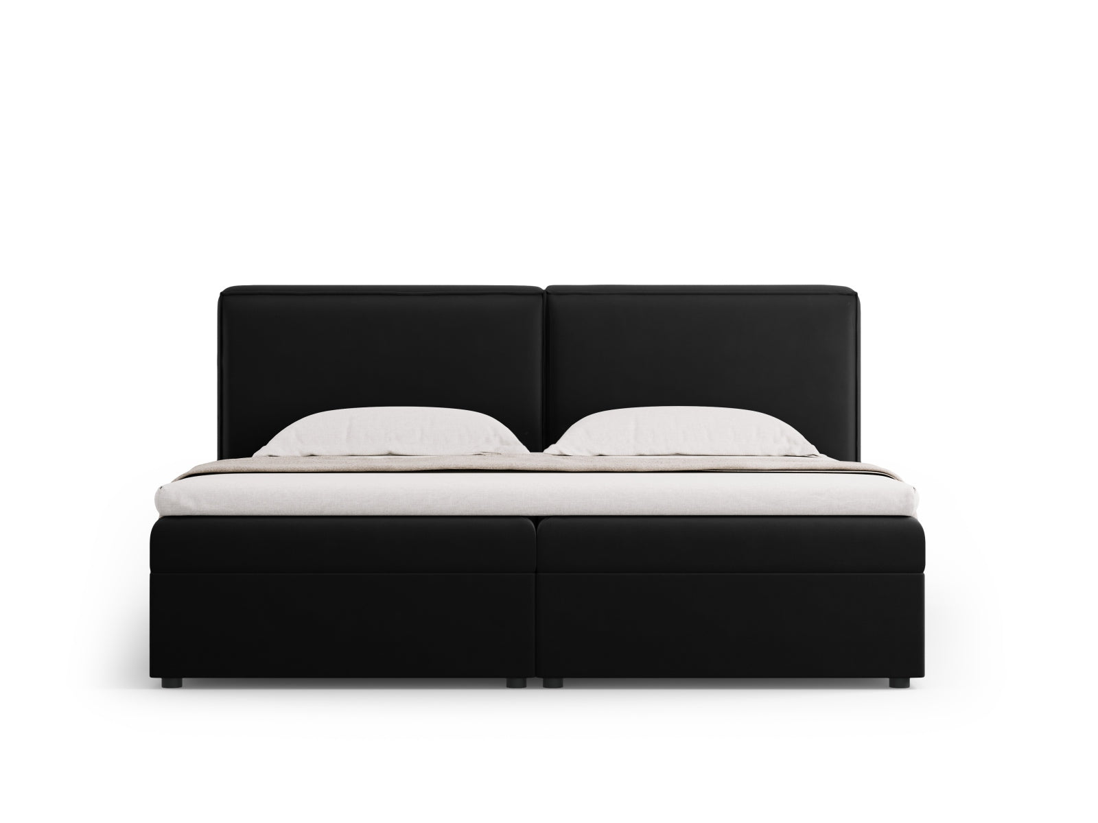 Elegantes Arendal Boxspringbett-Set in 160 cm Breite, stilvolles Design in Schwarz für modernen Schlafkomfort.