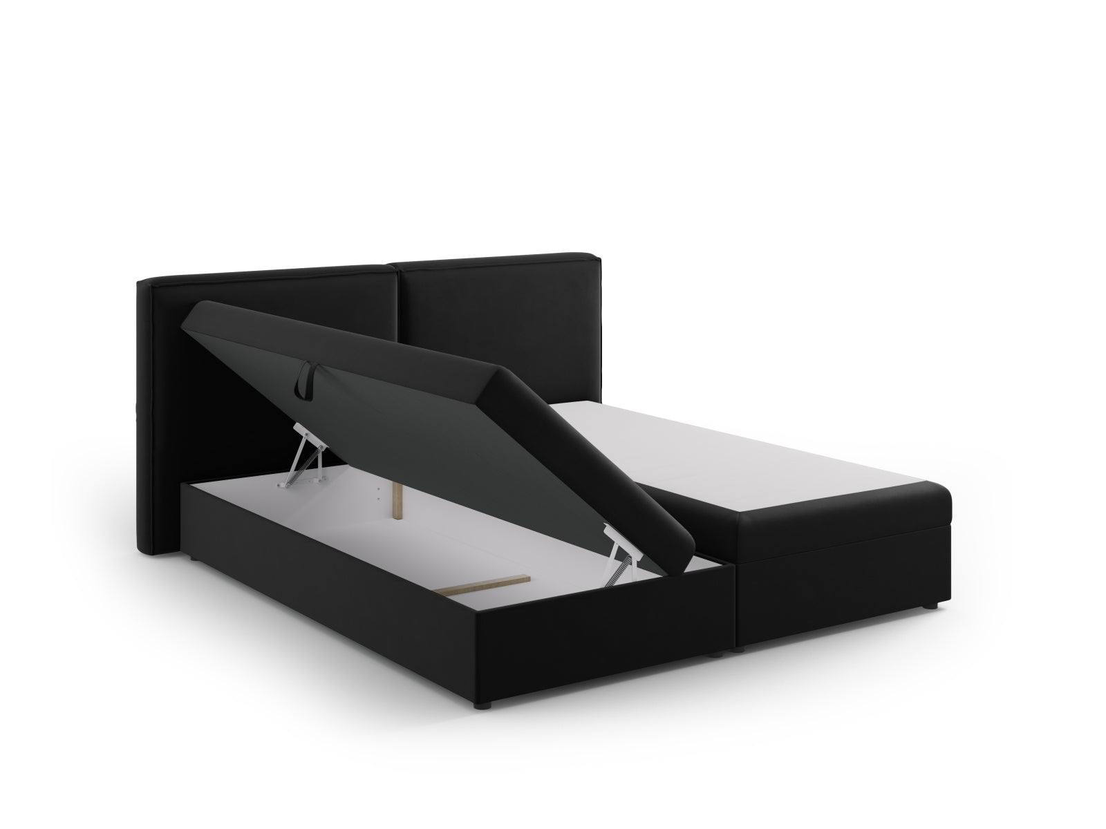 Schickes Arendal Boxspringbett-Set in 160 cm, modernes Schwarz, ideal für stilvolle Schlafzimmergestaltung und erholsamen Schlaf.