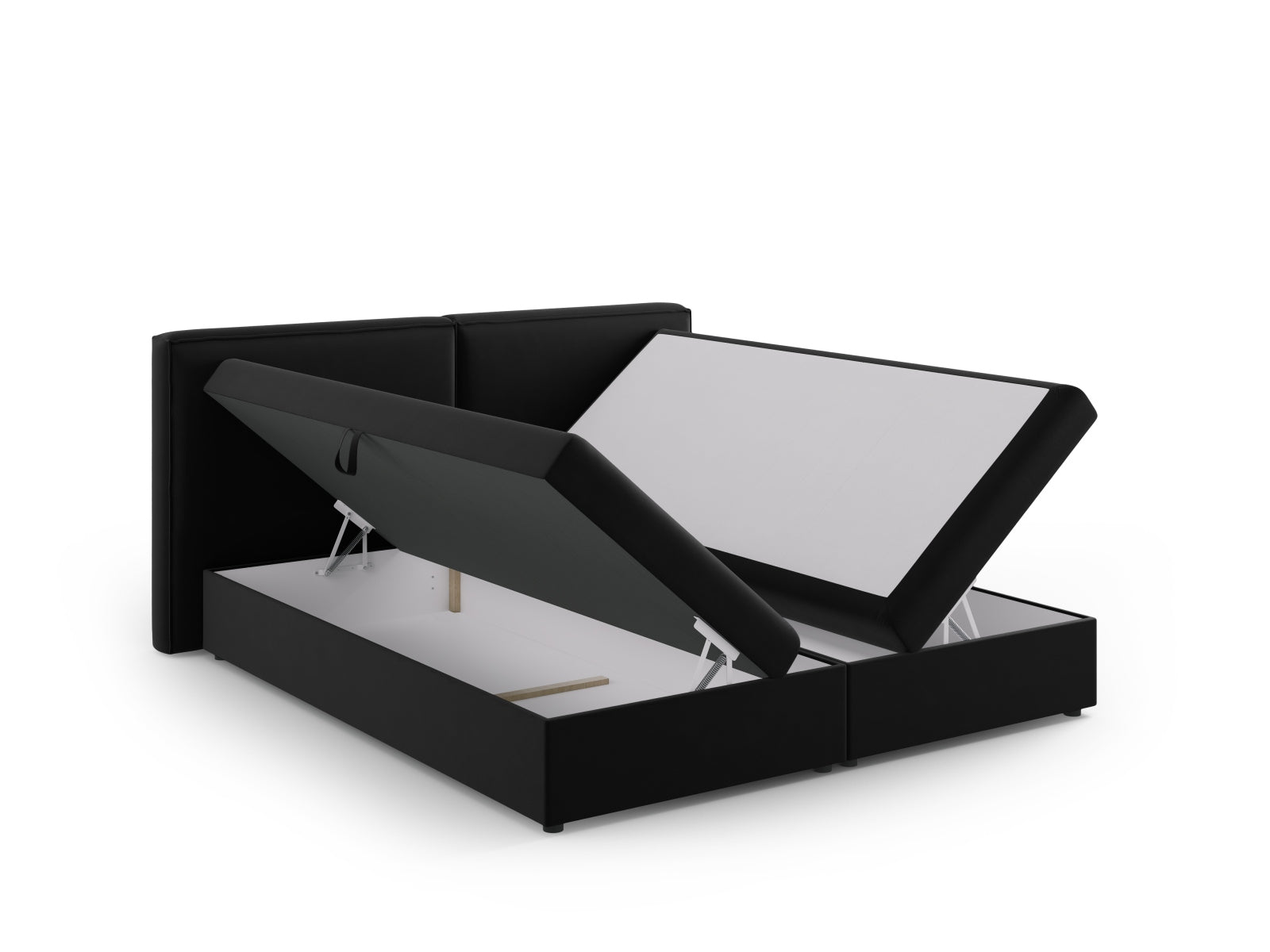 Elegantes Arendal Boxspringbett-Set in 160 cm, zeitloses Design in Schwarz, perfekt für gemütliche und stilvolle Schlafräume.