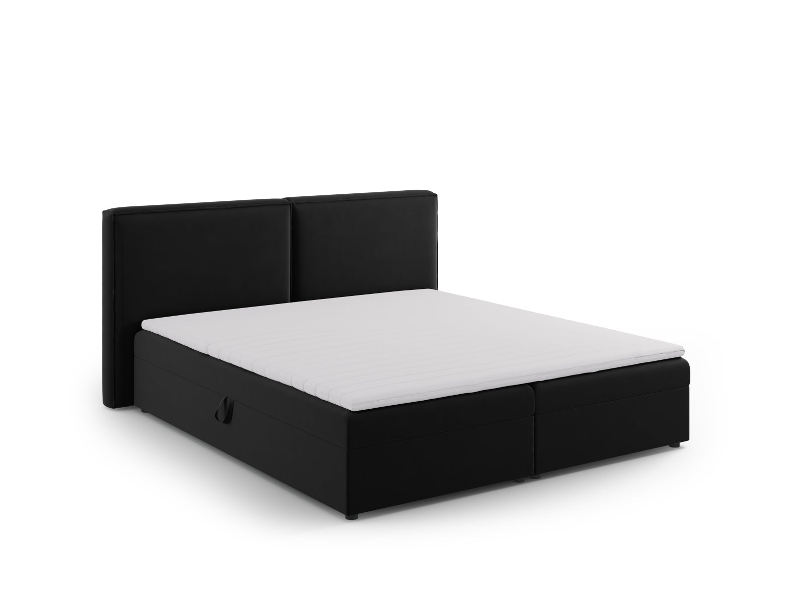 Modernes Arendal Boxspringbett-Set in 160 cm, stilvolles Schwarz, ideal für komfortable und elegante Schlafzimmergestaltung.