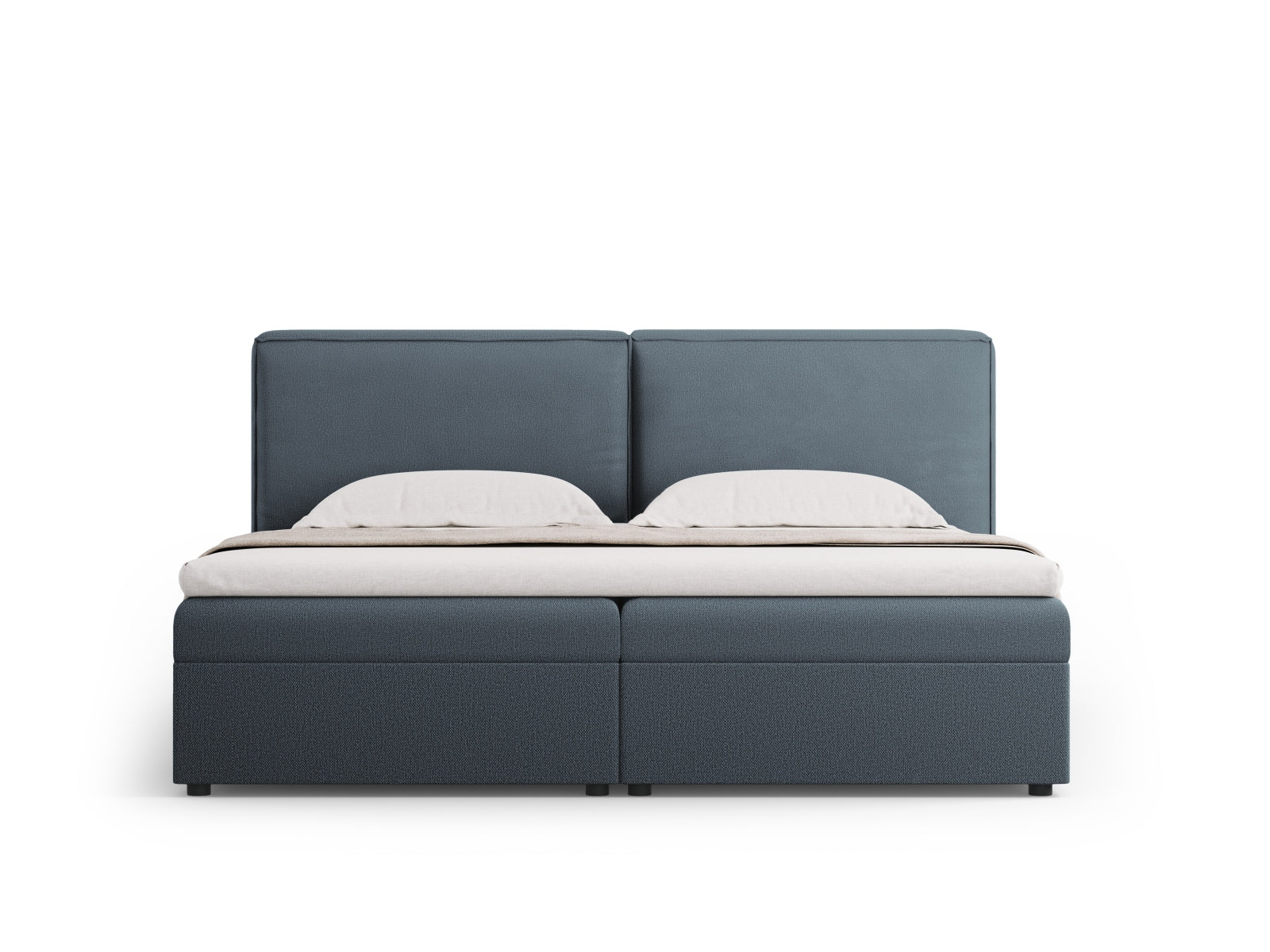 Elegantes Arendal Boxspringbett-Set in 160 cm Breite, stilvolles Design in Blue-Megan, ideal für modernen Schlafkomfort.