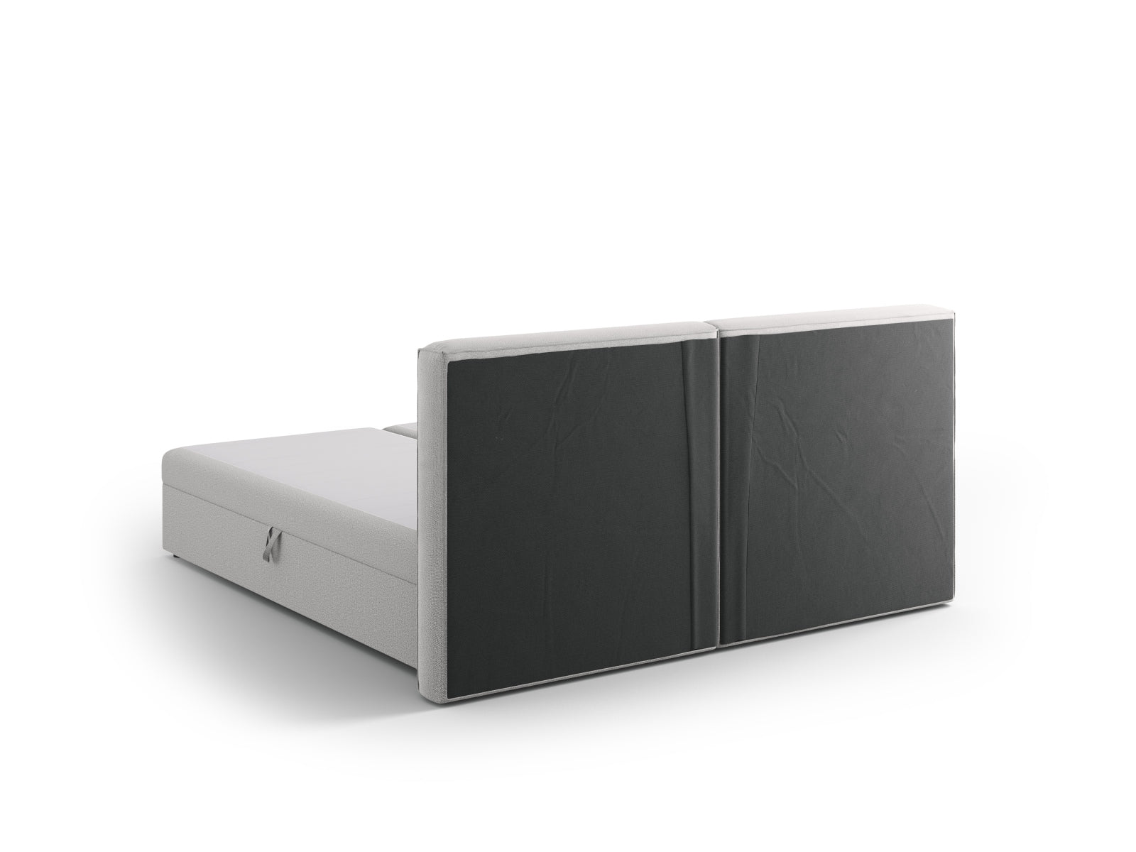 Elegantes Boxspringbett-Set Arendal in sanftem Hellgrau, ideal für stilvolle Schlafzimmergestaltung und hohen Schlafkomfort von Cosmopolitan Design.