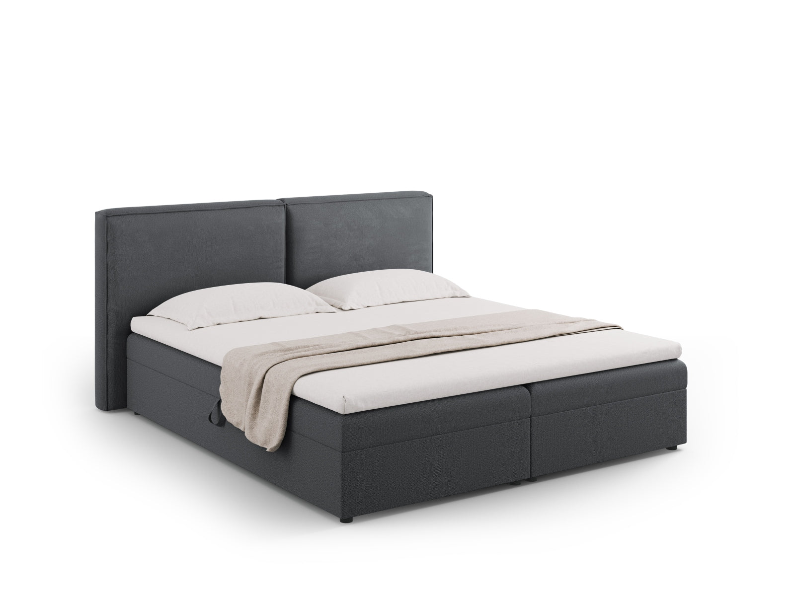 Arendal Boxspring Bed Set  186cm in Dark Grey präsentiert im Onlineshop von KAQTU Design AG. Bett ist von Cosmopolitan Design