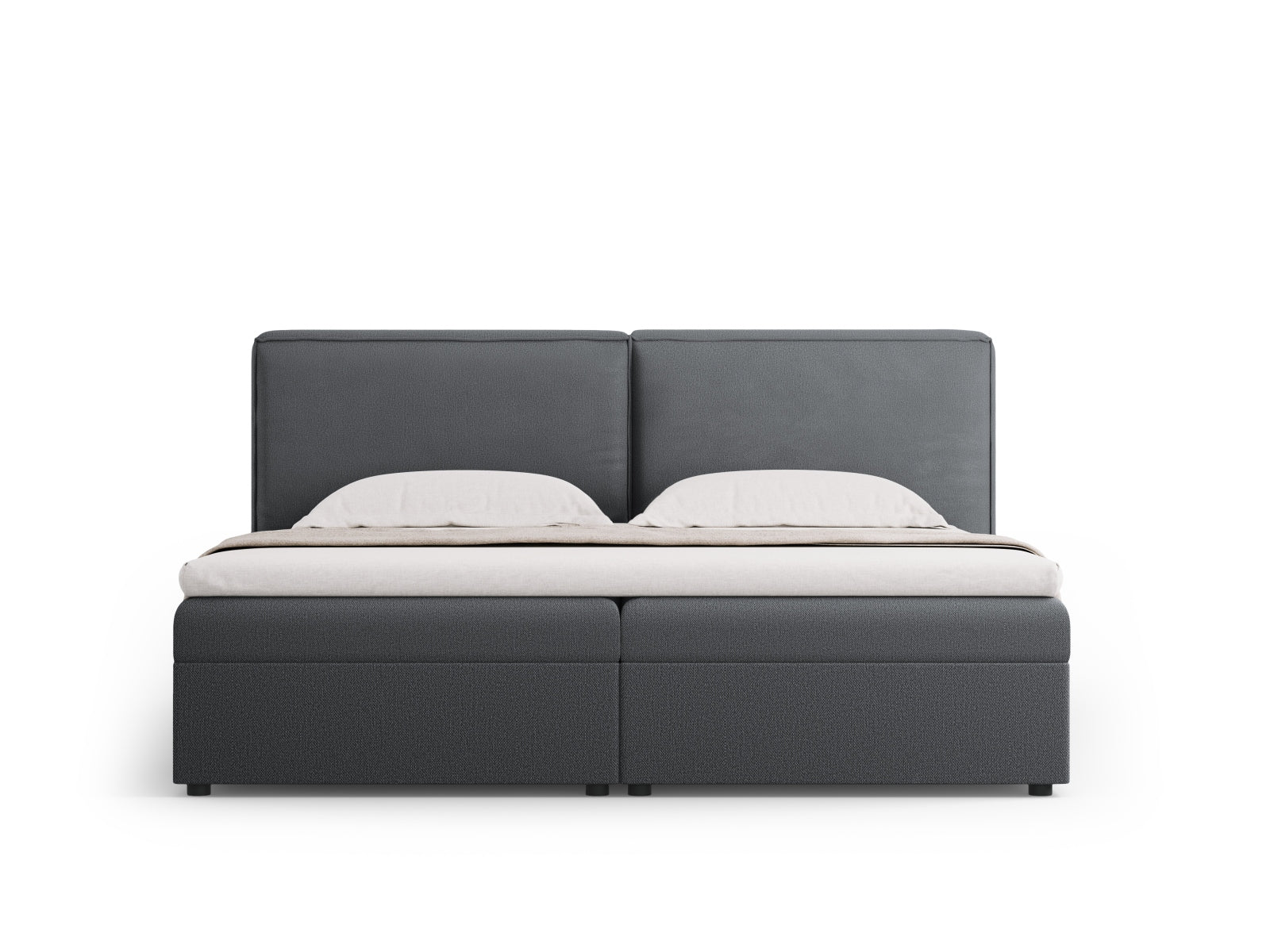 Elegantes Arendal Boxspringbett-Set in Dunkelgrau, 160 cm, stilvolles Design von Cosmopolitan für modernen Schlafkomfort.