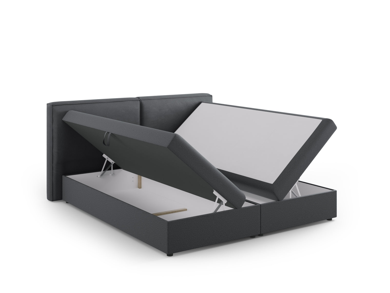 Elegantes Arendal Boxspringbett-Set in Dunkelgrau, 160 cm, bietet stilvolle Schlaflösungen mit hohem Komfort und zeitgemäßem Flair.