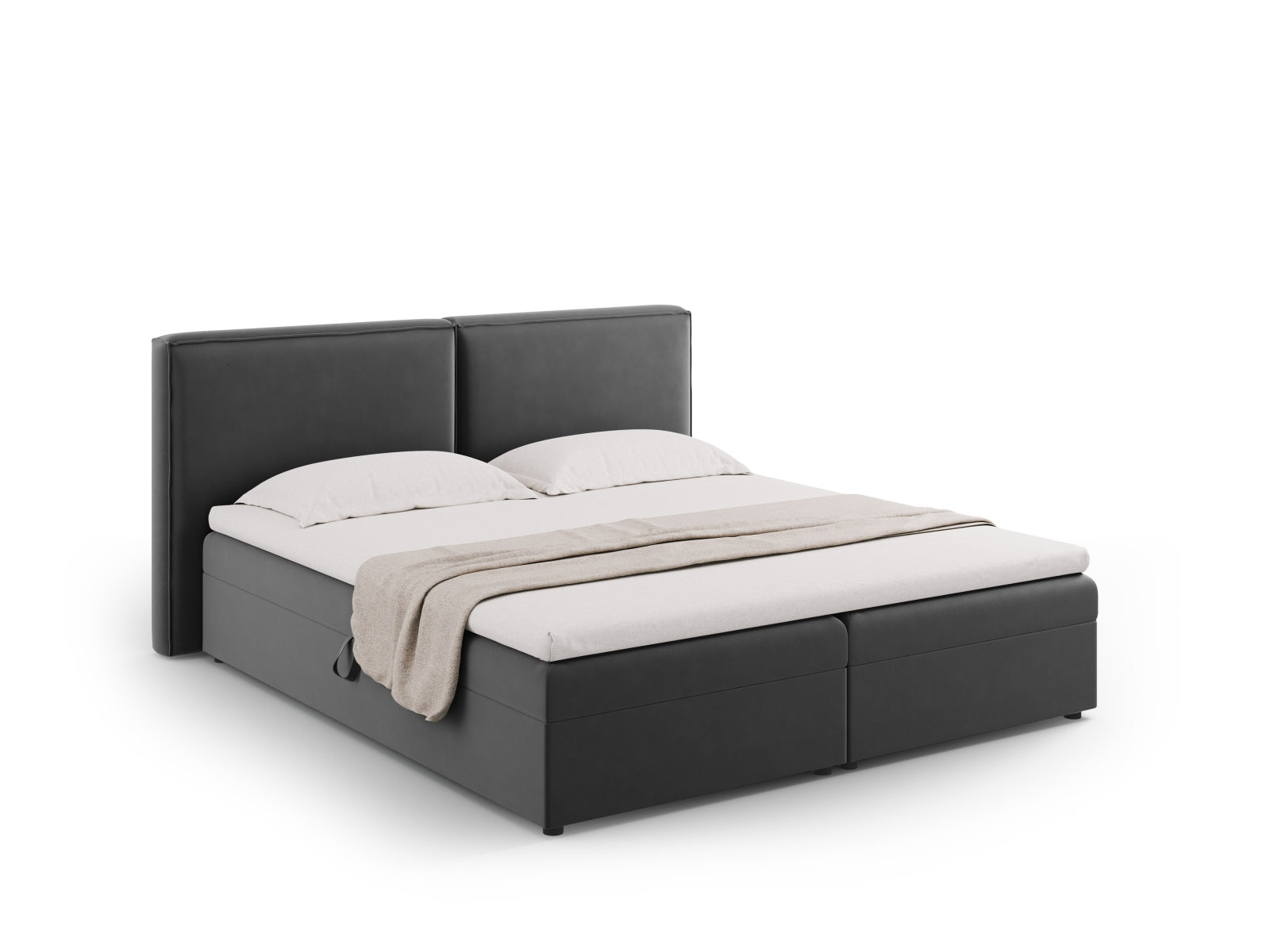 Arendal Boxspring Bed Set  206cm in Grey präsentiert im Onlineshop von KAQTU Design AG. Bett ist von Cosmopolitan Design
