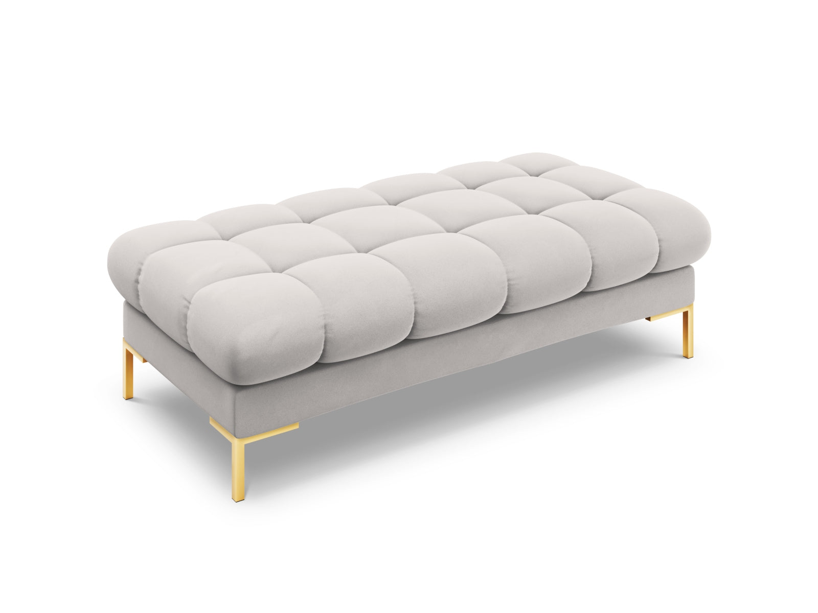 Elegante 2-Sitzer Bank Bali in hochwertigem Silver-Bluvel, ideal für kreative Wohnräume und zeitgemäße Einrichtungsideen.