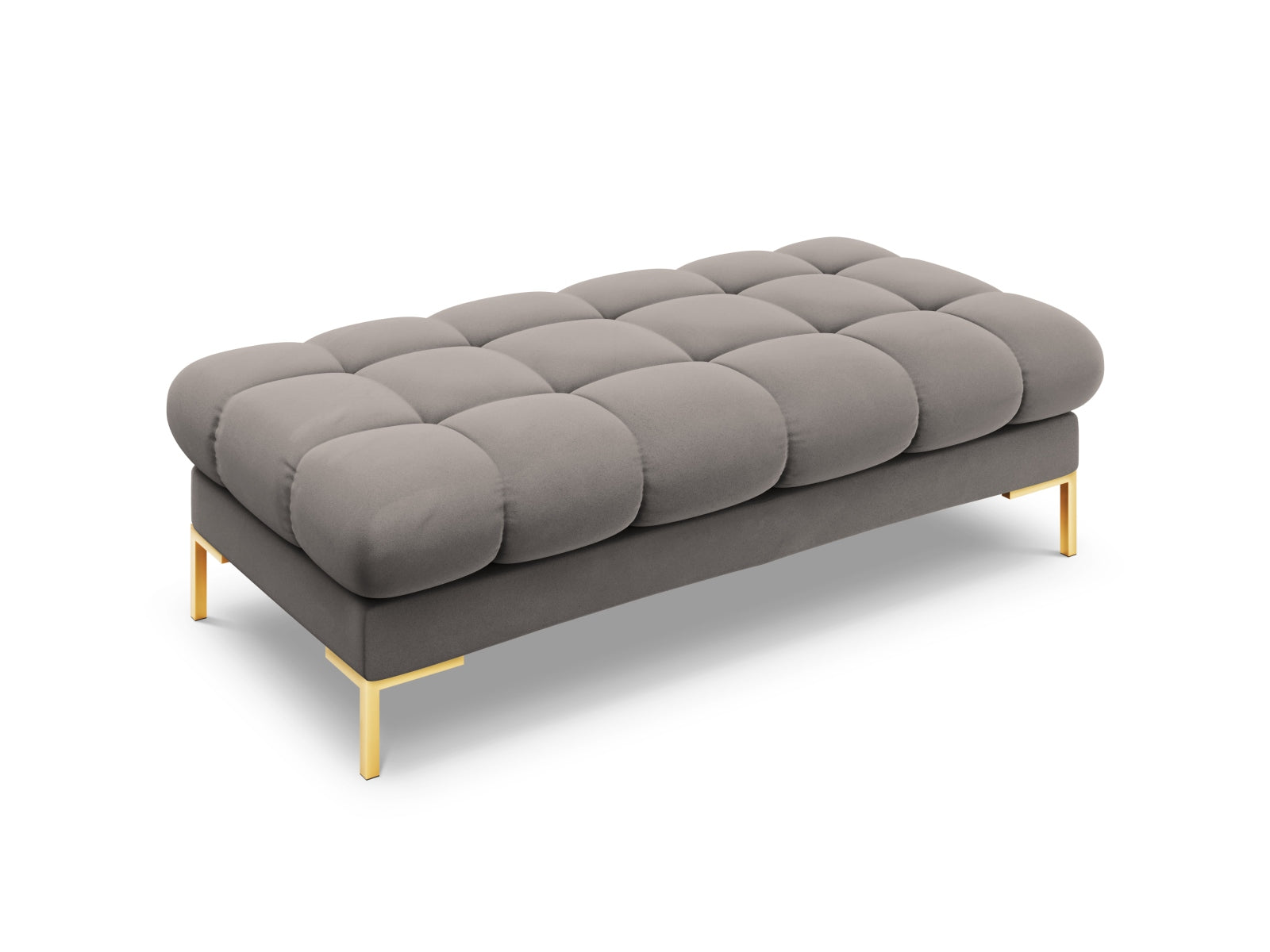 Elegante 2-Sitzer Bank Bali in sanftem Light Grey-Bluvel, ideal für stilvolle und flexible Wohnräume.