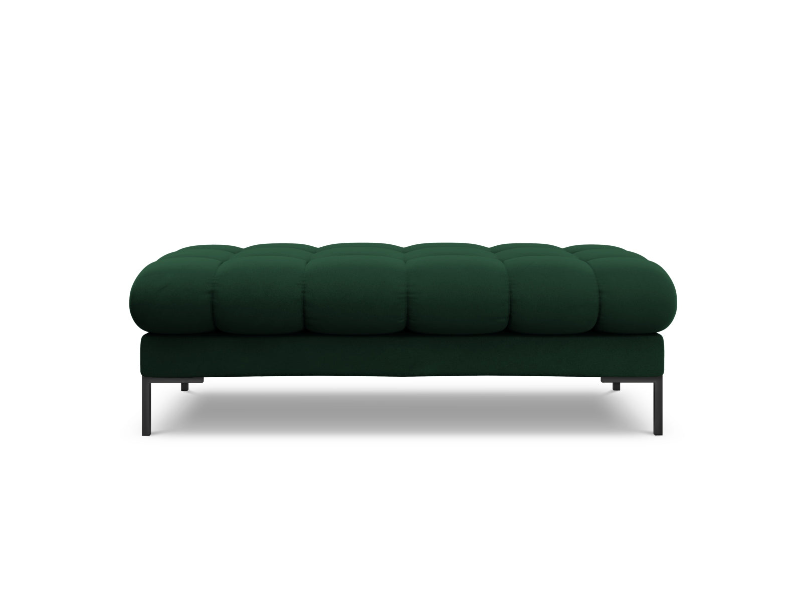 Elegante 2-Sitzer Bank Bali in sattem Bottle Green-Bluvel, ideal für stilvolle Wohnräume. Teil der modularen Sofaserie von Cosmopolitan Design.