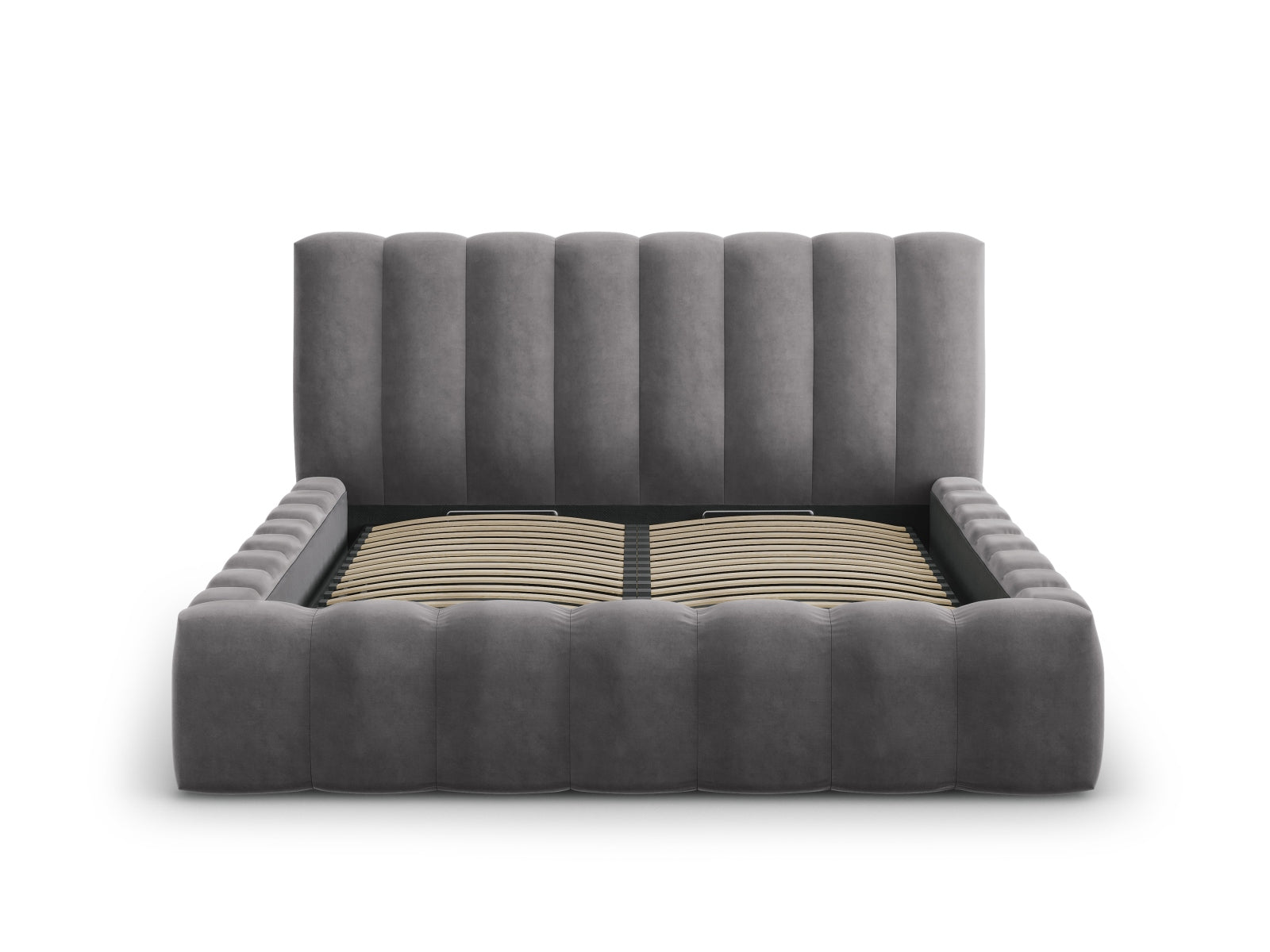 Elegantes Palma Bett mit praktischem Stauraum und stilvollem Kopfteil in 140 cm Breite, ideal für moderne Schlafzimmer.