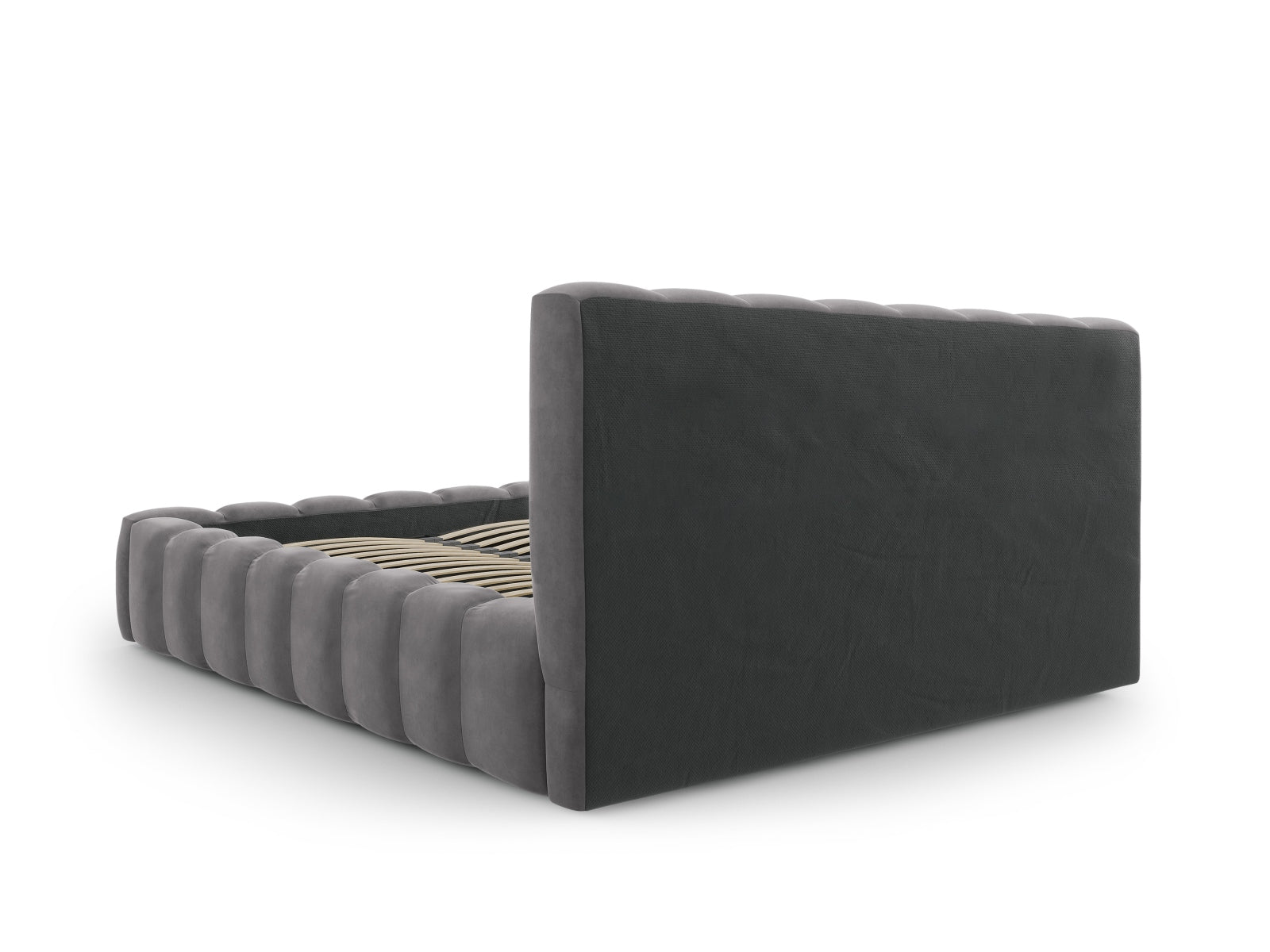 Elegantes Palma Bett mit praktischem Stauraum und stilvollem Kopfteil, 140 cm breit, ideal für moderne Schlafzimmergestaltung.