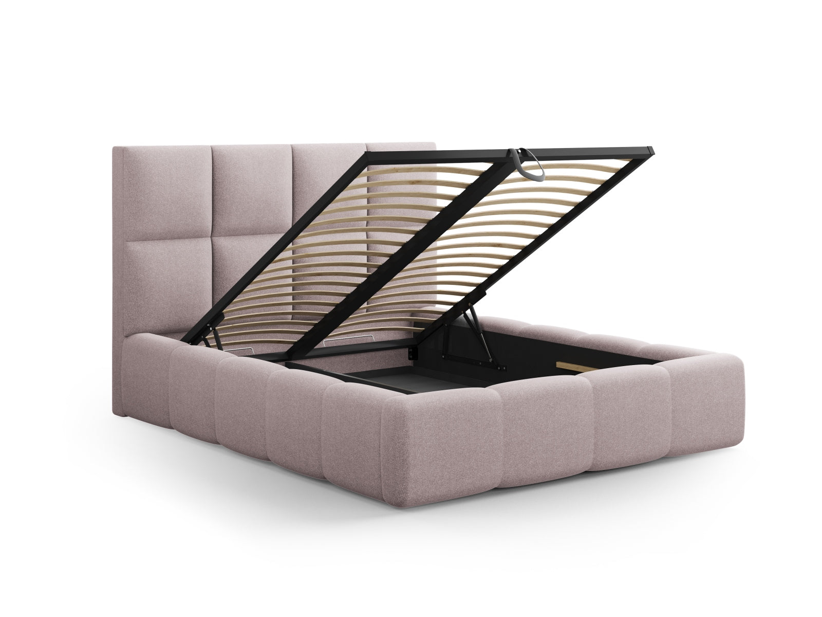 Elegantes Livigno Bett mit praktischem Stauraum und stilvollem Kopfteil, ideal für eine moderne Schlafzimmergestaltung.