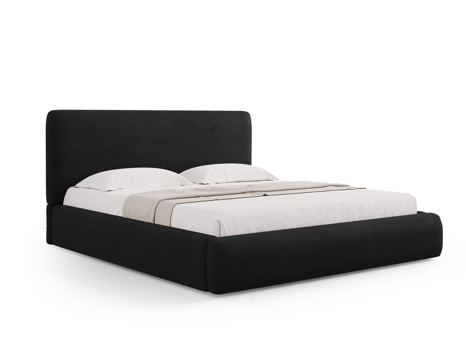 Colonel Bett mit Stauraum und Headboard in Black präsentiert im Onlineshop von KAQTU Design AG. Bett ist von Cosmopolitan Design