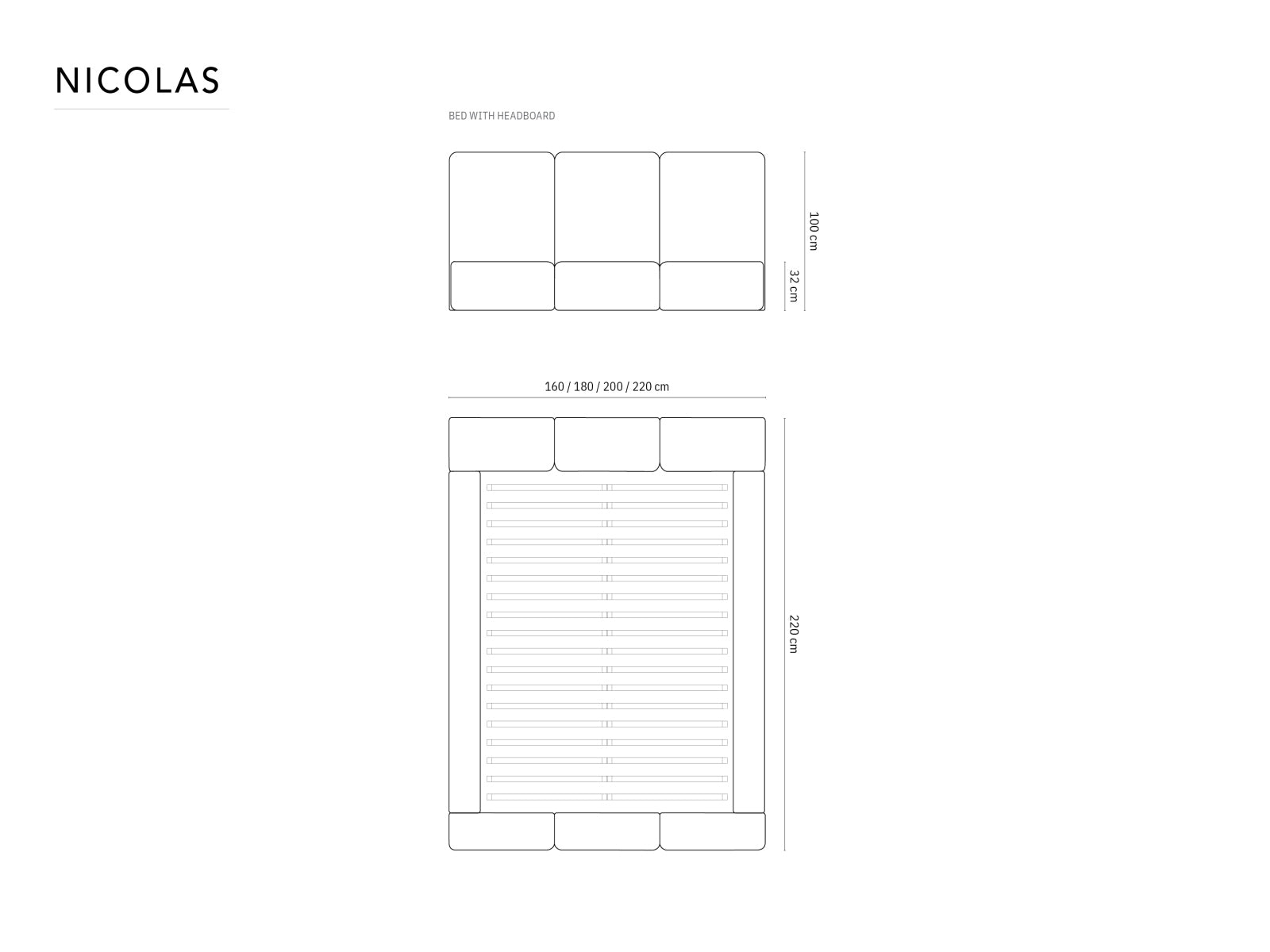 Entdecken Sie das elegante Nicolas Velour Bett von Cosmopolitan Design – ideal für Ihr Schlafzimmer, mit praktischem Stauraum und modernem Kopfteil.