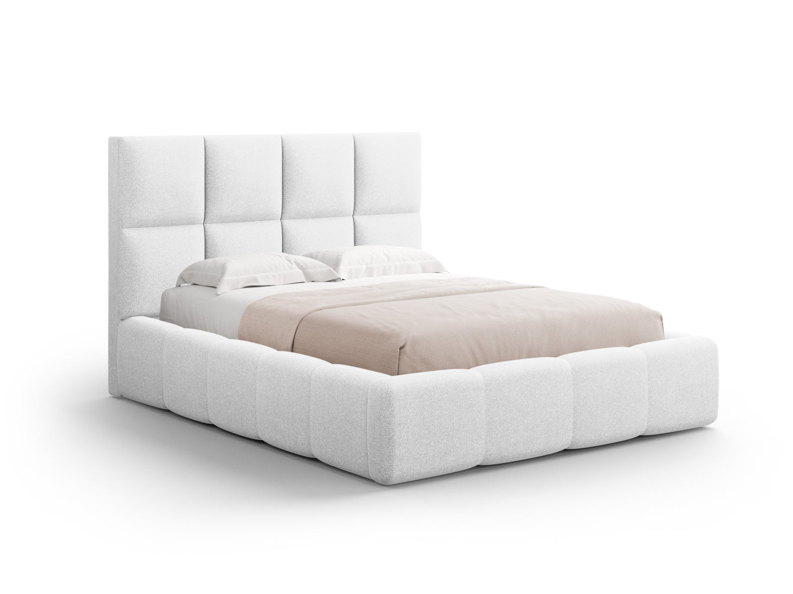 Elegantes Livigno Bett mit praktischem Stauraum und geschmackvollem Kopfteil, 160 cm breit, perfekt für moderne Schlafzimmer.
