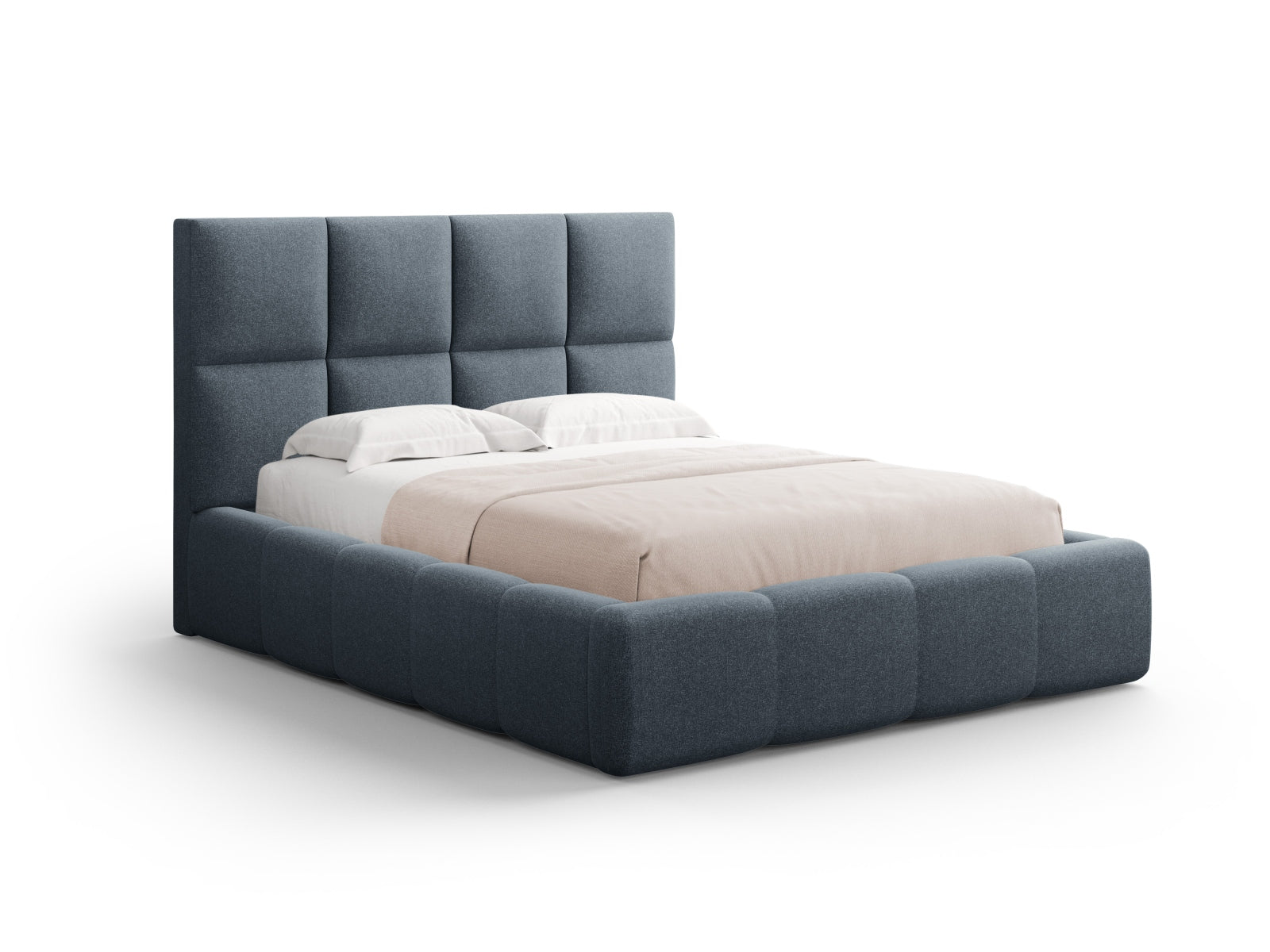 Modernes Livigno Bett mit Stauraum und elegantem Kopfteil, 160 cm breit, ideal für stilvolle Schlafzimmer von Cosmopolitan Design.