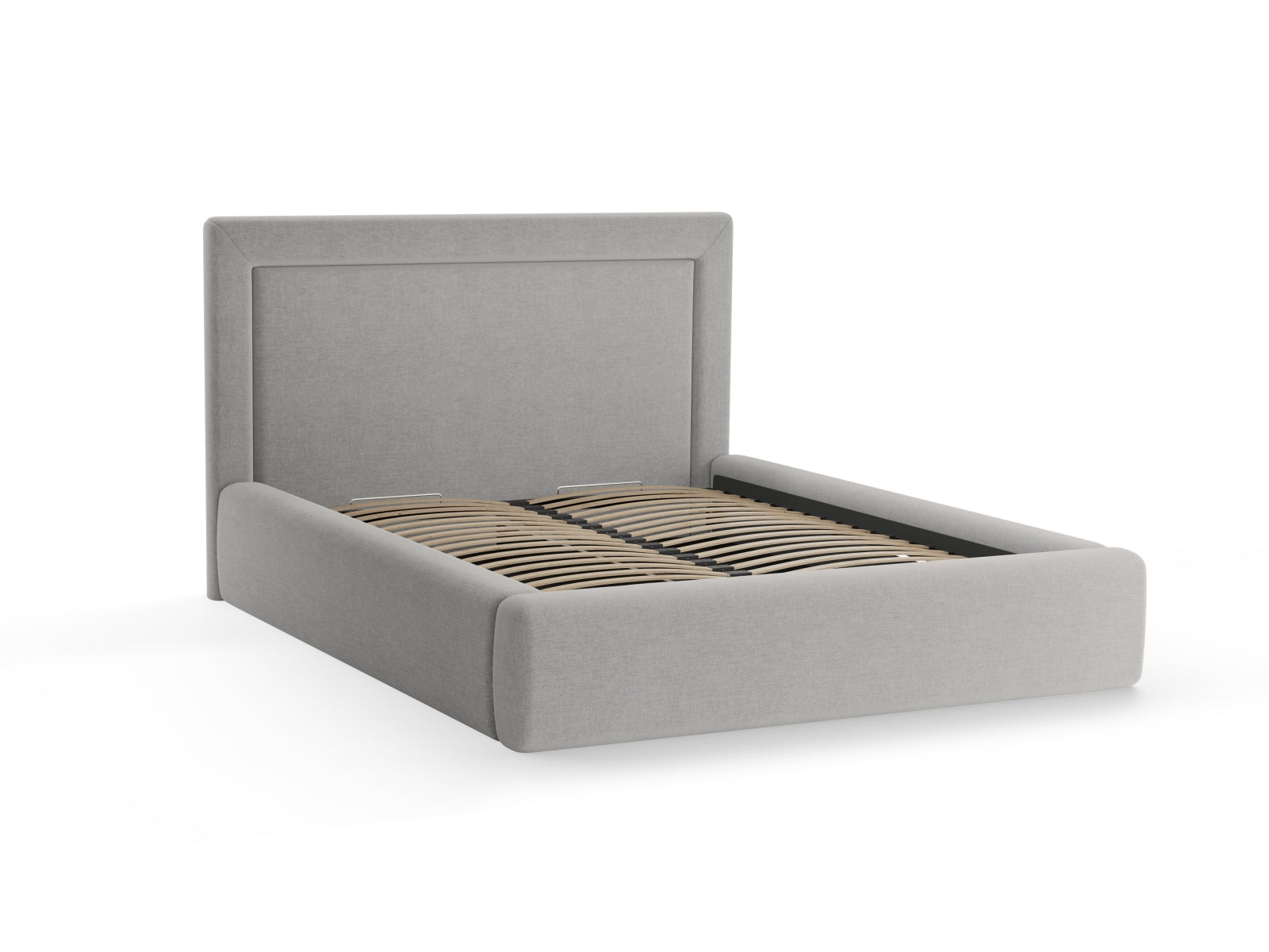 Elegantes Kemer Bett in Dunkelolivgrün, 180 cm, ausgestattet mit Stauraum und einem ansprechenden Kopfteil für ein modernes Schlafzimmer.