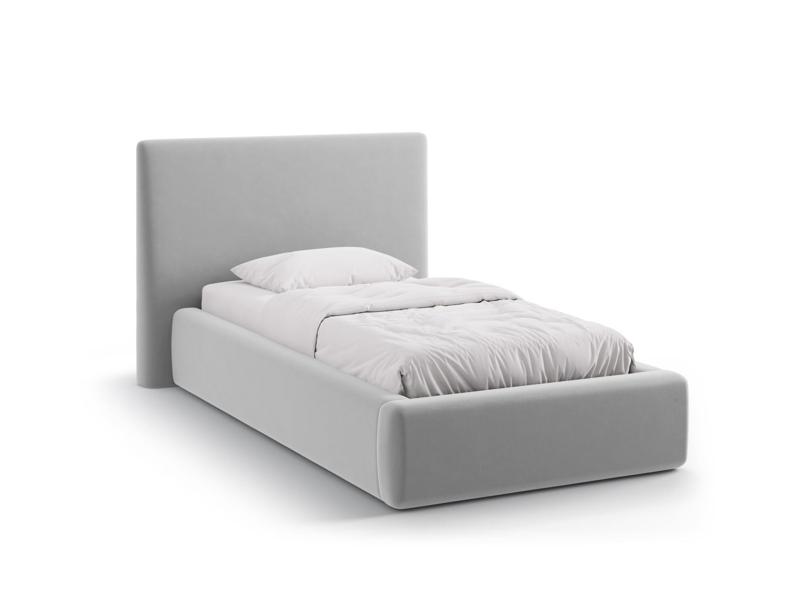 Asti Bett mit Stauraum mit Kopfteil 90cm in Light Grey-Magic Velvet präsentiert im Onlineshop von KAQTU Design AG. Bett ist von Cosmopolitan Design