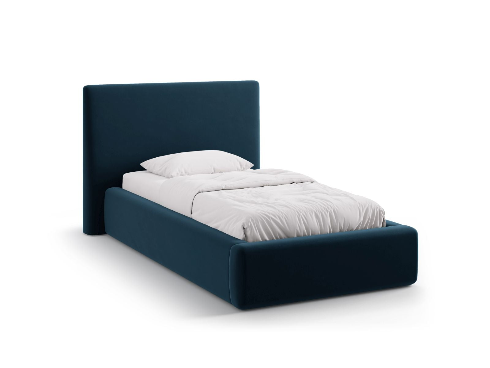 Asti Bett mit Stauraum mit Kopfteil 90cm in Navy Blue-Magic Velvet präsentiert im Onlineshop von KAQTU Design AG. Bett ist von Cosmopolitan Design
