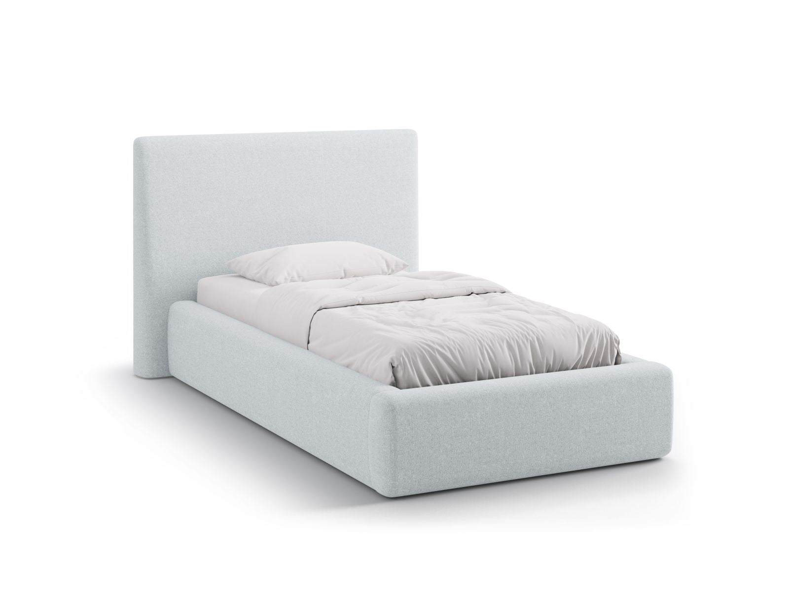 Asti Bett mit Stauraum mit Kopfteil 90cm in Light Grey-Moly präsentiert im Onlineshop von KAQTU Design AG. Bett ist von Cosmopolitan Design