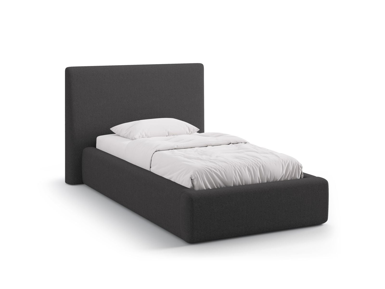 Asti Bett mit Stauraum mit Kopfteil 90cm in Anthracite-Moly präsentiert im Onlineshop von KAQTU Design AG. Bett ist von Cosmopolitan Design