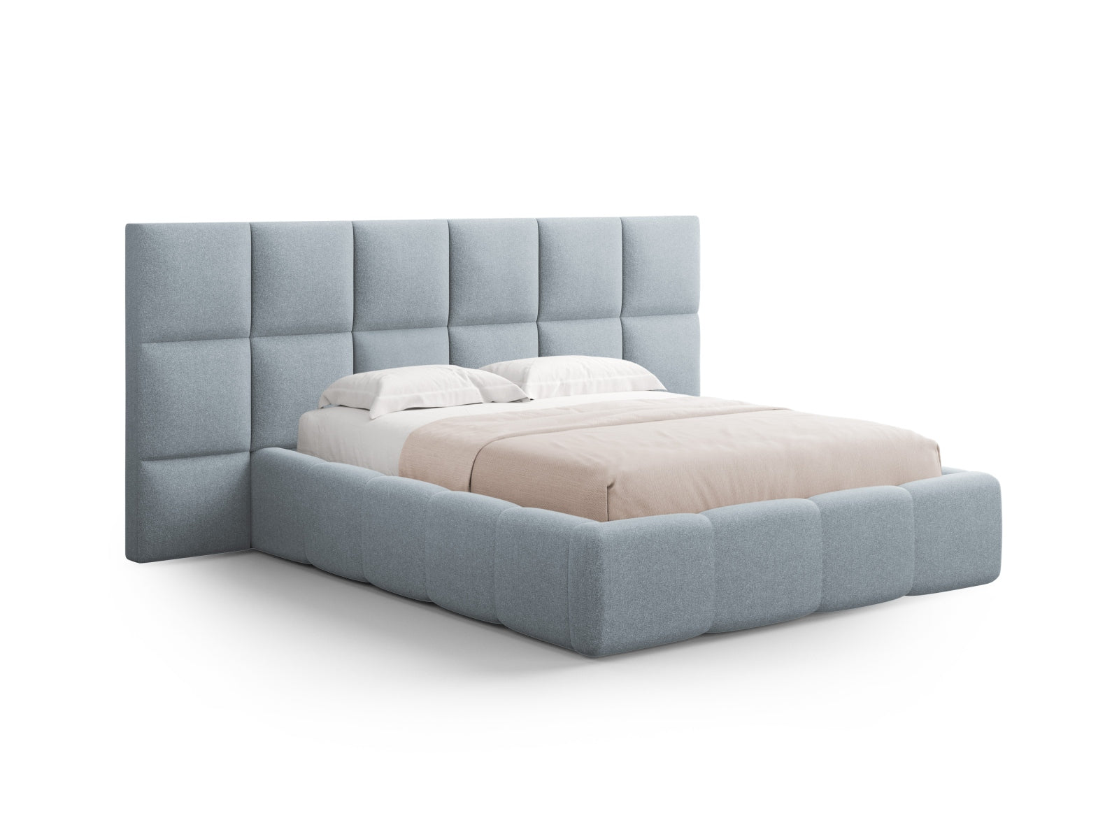 Livigno Bett mit Stauraum und doppeltem Kopfteil, 140 cm, von Cosmopolitan Design – modernes und funktionales Bett für stilvolle Schlafzimmer.