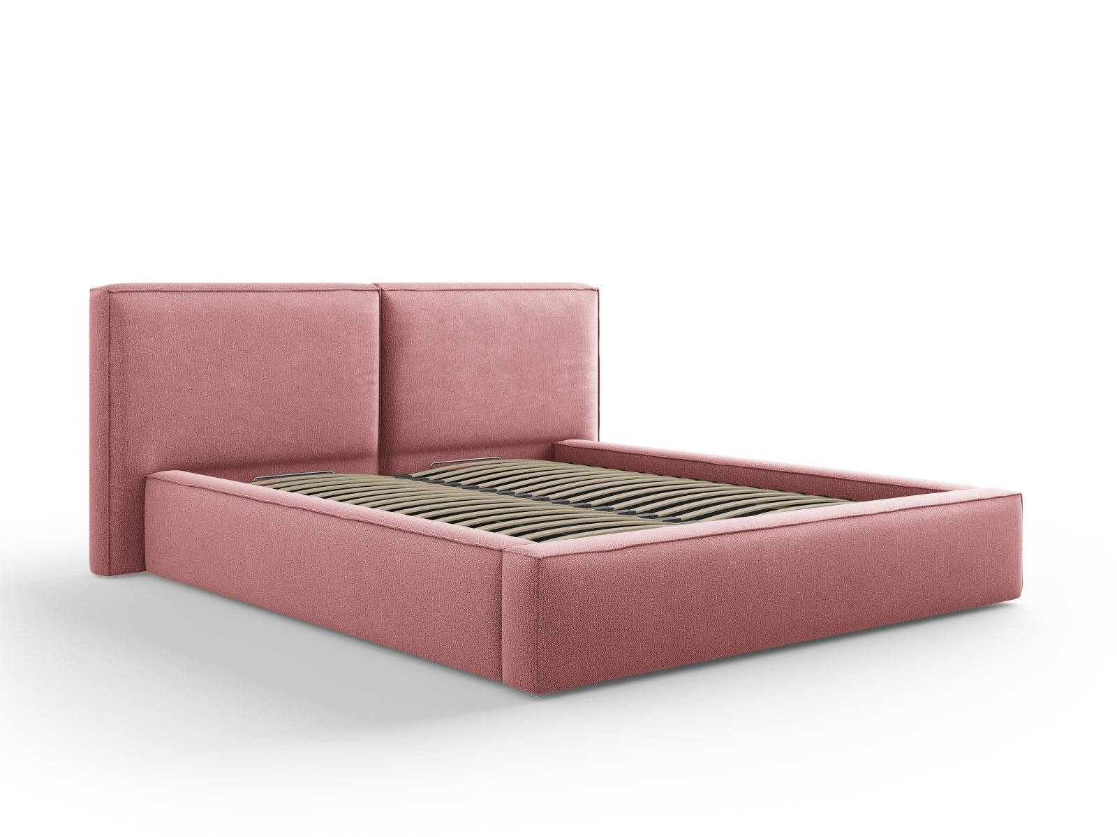 Arendal Bett mit Stauraumfunktion mit doppeltem Headboard 160cm in Pink-Megan präsentiert im Onlineshop von KAQTU Design AG. Bett ist von Cosmopolitan Design