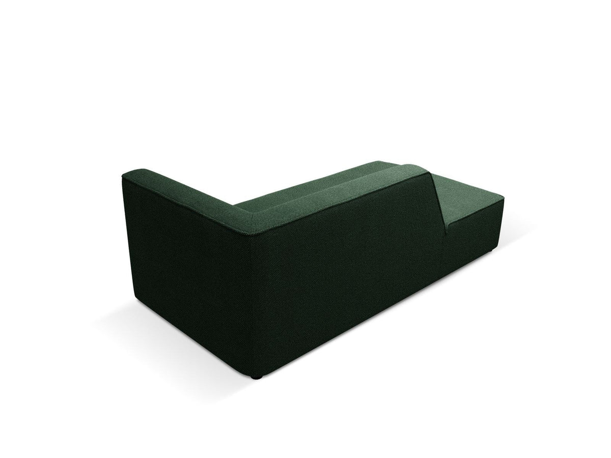 Chaiselongue Siena links, 1-Sitzer 181cm, Cordstoff Scala in Light Beige, Massivholzrahmen, schwarze Kunststoffbeine, niedrige Rückenlehne.