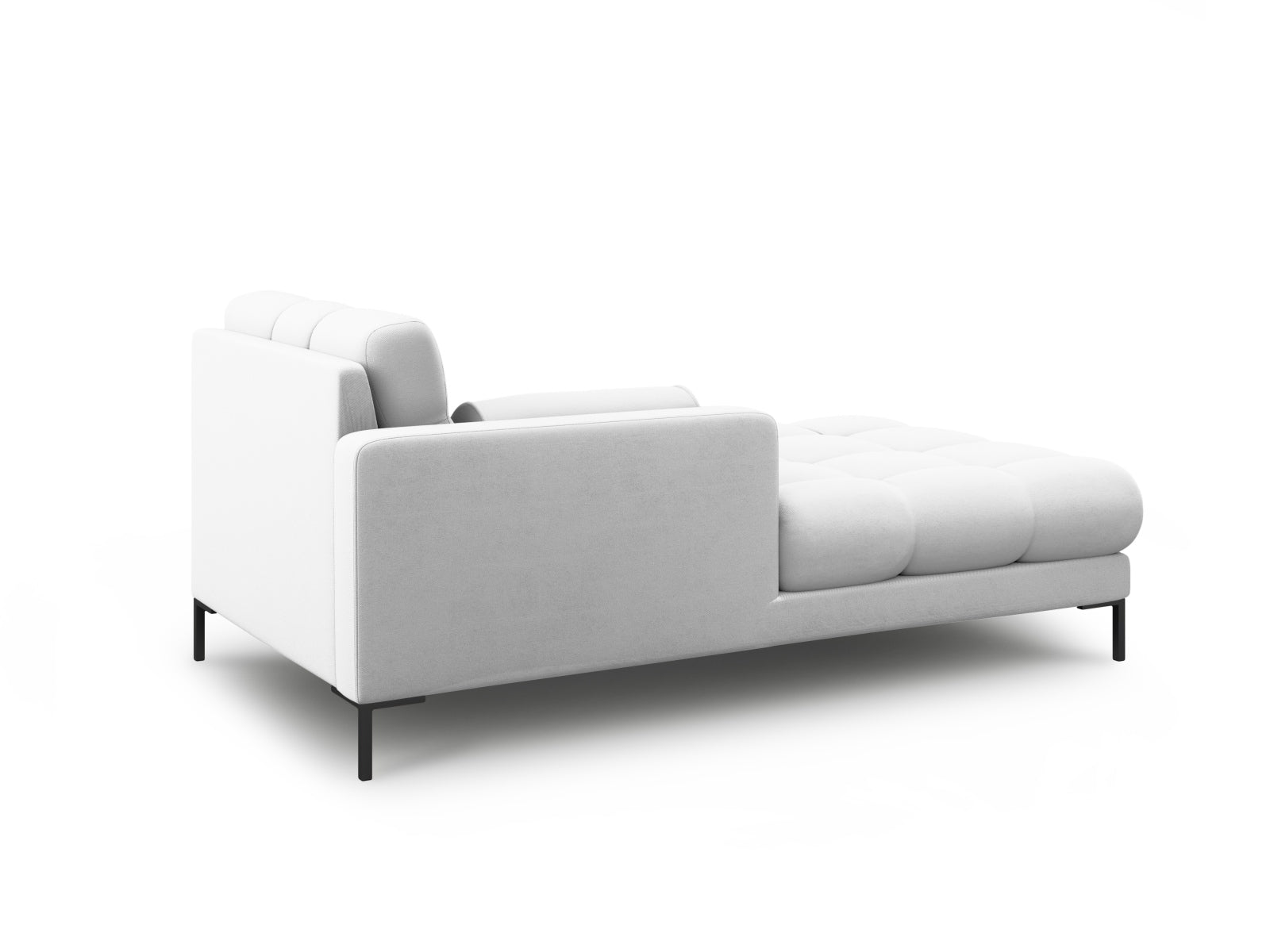 Elegante 1-Sitzer Chaise Longue links Bali in hellem Grau, ideal für stilvolle Wohnräume und vielseitige Sofa-Kombinationen.