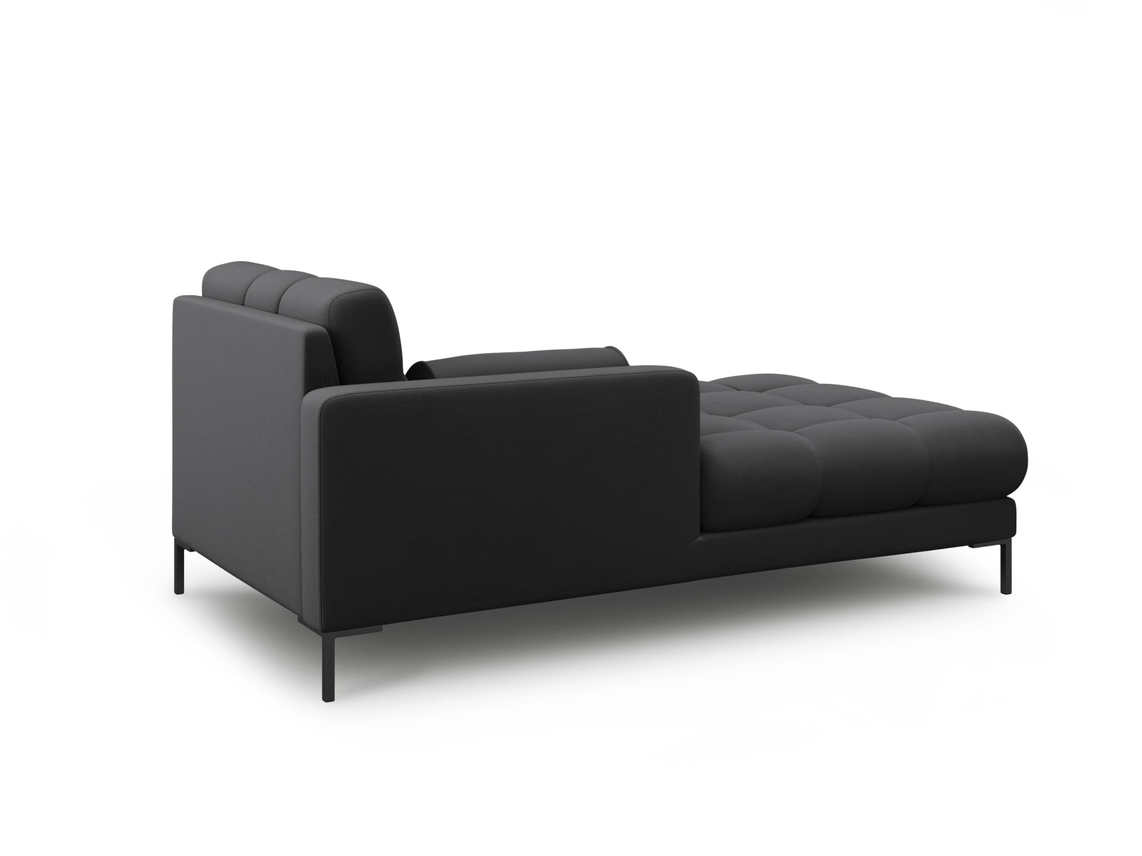 Elegante 1-Sitzer Chaise Longue links Bali in Dunkelgrau, ideal für stilvolle Wohnräume. Teil der modularen Sofaserie von Cosmopolitan Design.