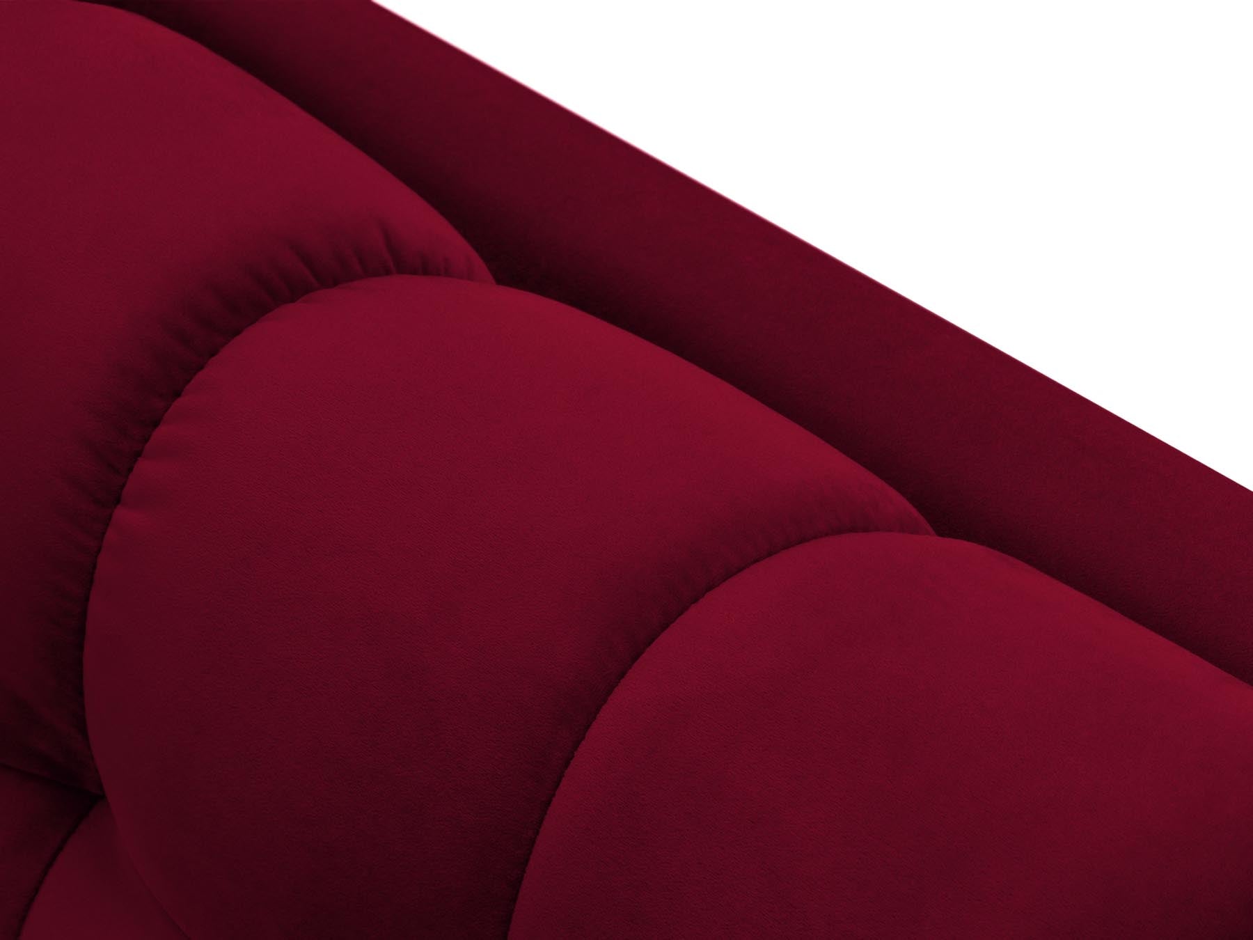 Moderne linke Chaise Longue Bali in Red-Bluvel, perfekt für gemütliche Ecken und stilvolle Einrichtungsideen.