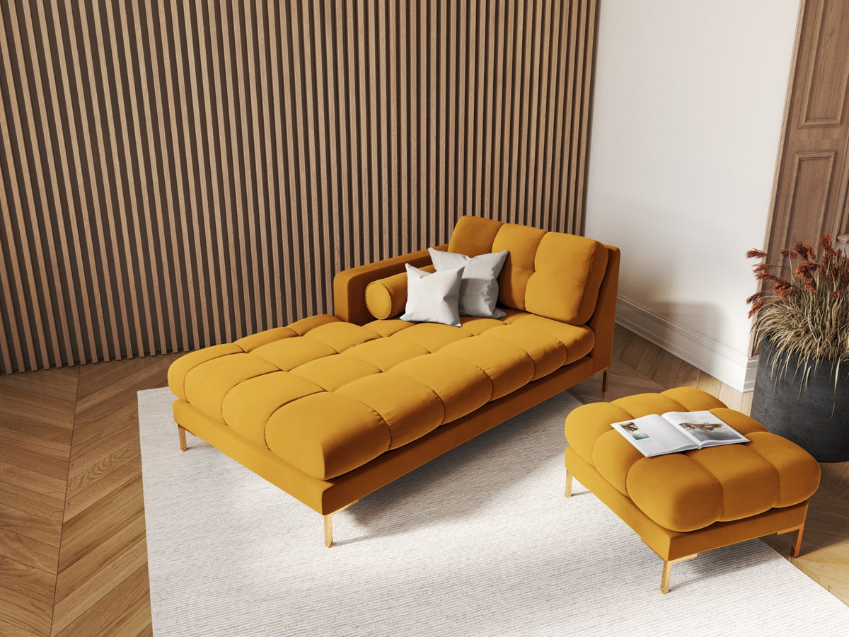 1-Sitzer Chaise Longue links Bali in Yellow-Bluvel präsentiert im Onlineshop von KAQTU Design AG. Modulares Sofa ist von Cosmopolitan Design