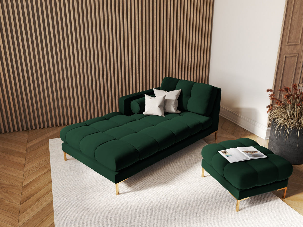 1-Sitzer Chaise Longue links Bali in Bottle Green-Bluvel präsentiert im Onlineshop von KAQTU Design AG. Modulares Sofa ist von Cosmopolitan Design
