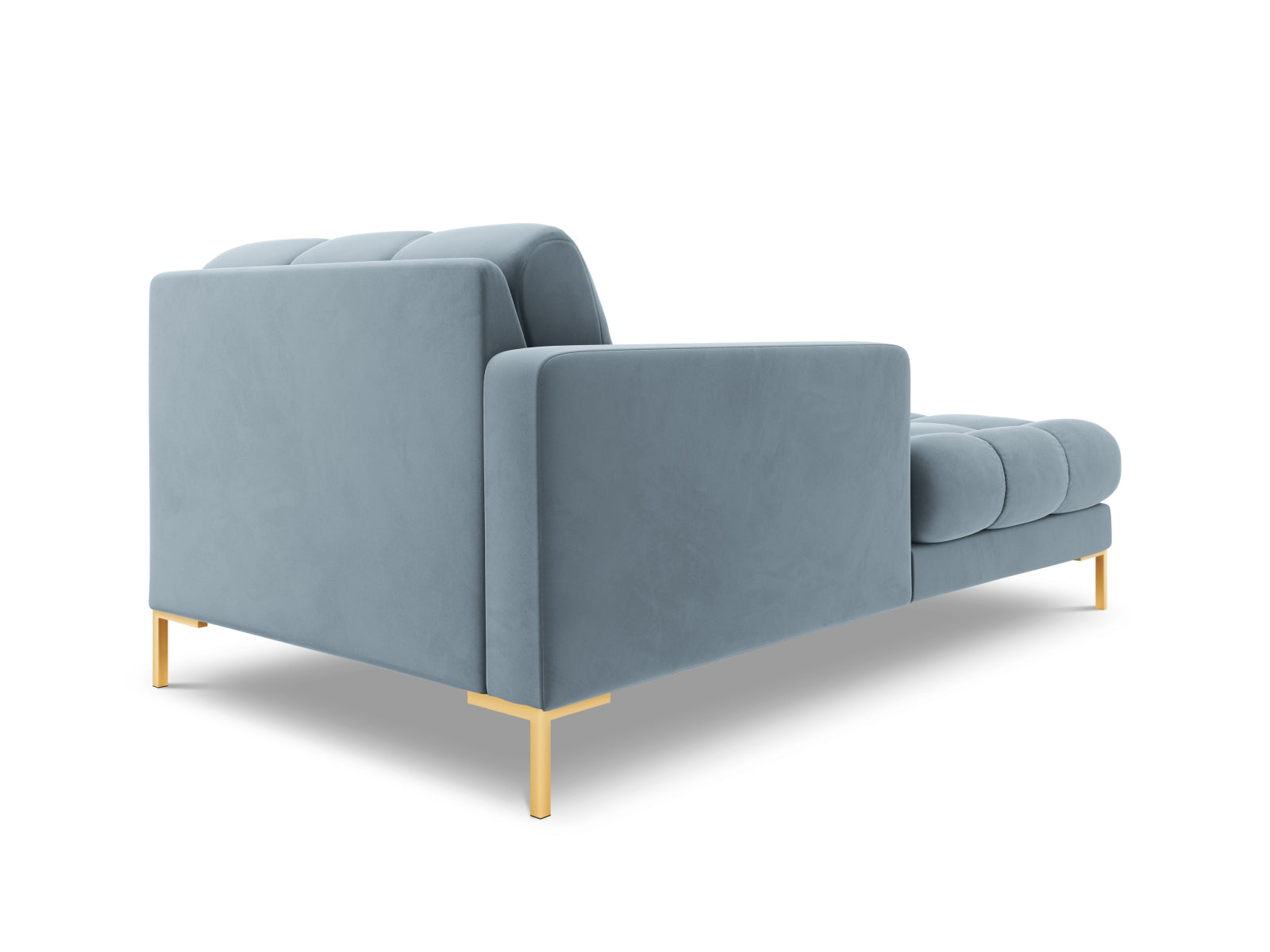 Moderne 1-Sitzer Chaise Longue links Bali in zartem Hellblau, perfekt für gemütliche Ecken und geschmackvolle Einrichtung.