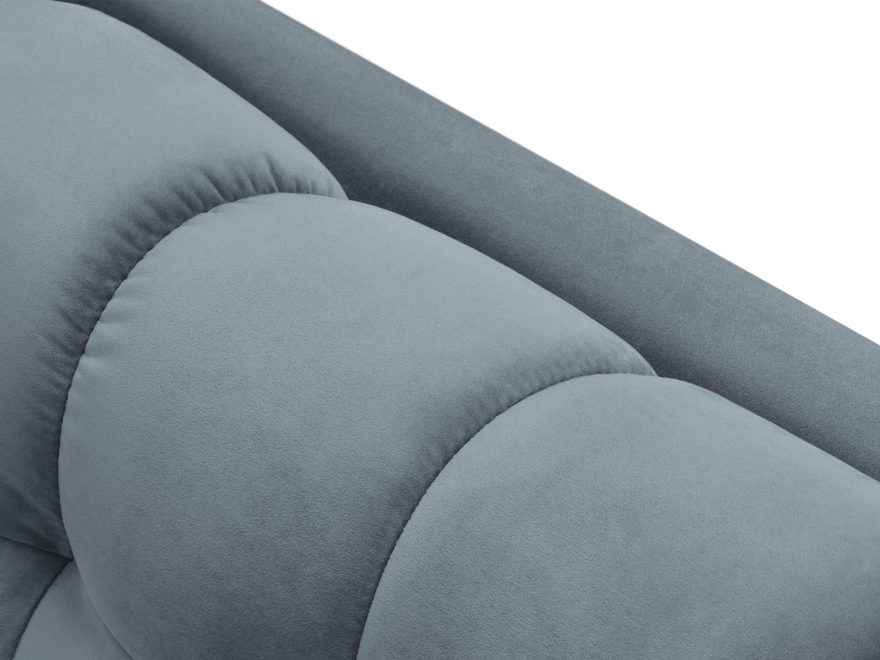 Moderne 1-Sitzer Chaise Longue links Bali in zartem Hellblau, perfekt für gemütliche Ecken und geschmackvolle Einrichtung.