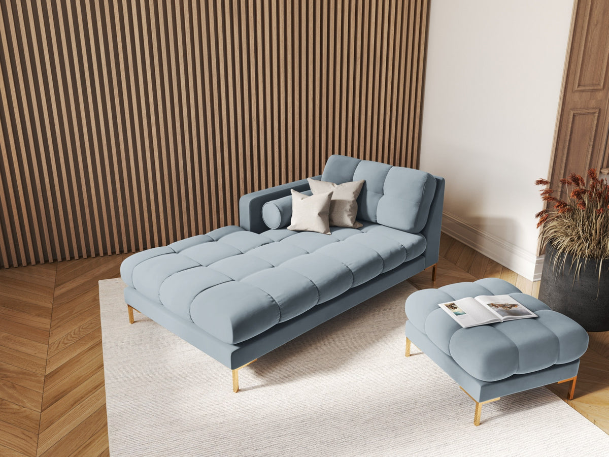 1-Sitzer Chaise Longue links Bali in Light Blue-Bluvel präsentiert im Onlineshop von KAQTU Design AG. Modulares Sofa ist von Cosmopolitan Design